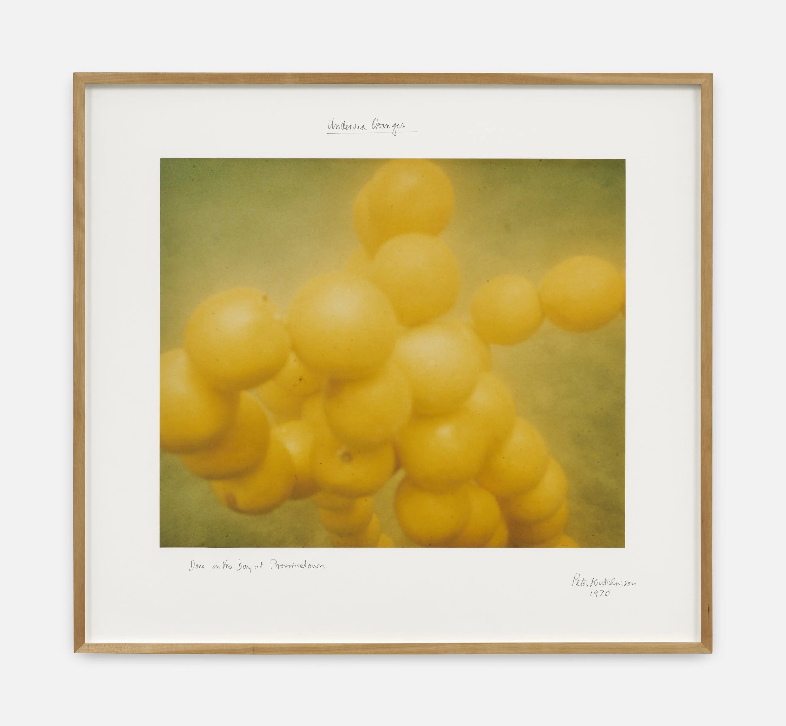  Undersea Oranges , 1970
Photo-collage, ink, text on cardboard
29 1/2 x 33 in (framed) | 75 x 84 cm (framed)