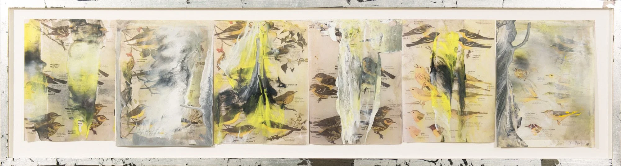  +'s & -'s #42 , 2018
Chinese book papers, oil stick
14 1/2 x 53 1/4 in | 37 x 135 cm