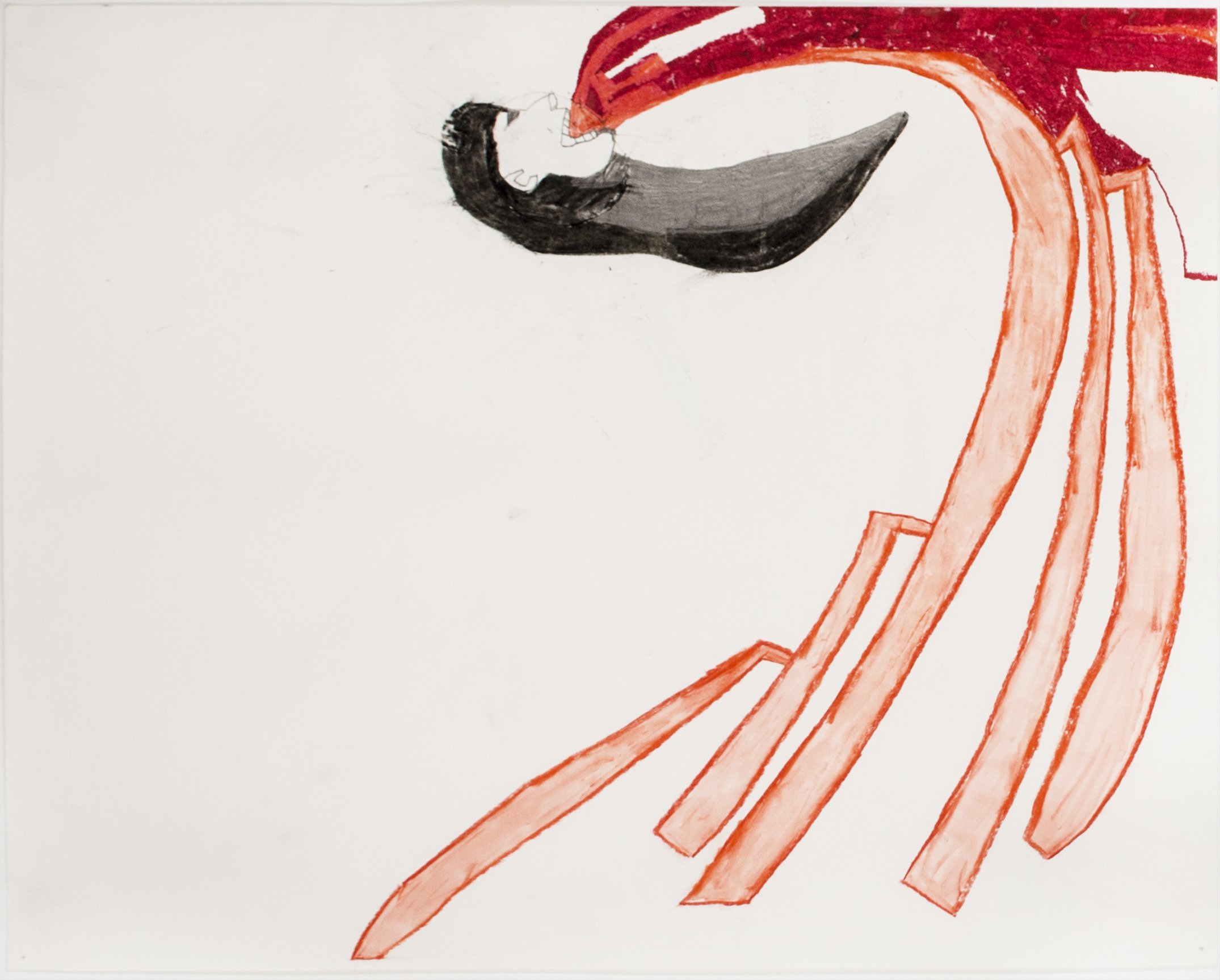  Anchen's Bike Time , 2016
Oil pastel, magic marker, graphite, and charcoal on paper
34 x 43 cm | 13 1/2 x 17 in
Framed: 47 x 55.5 x 3 cm | 18 1/2 x 21 7/8 x 1 1/8 in