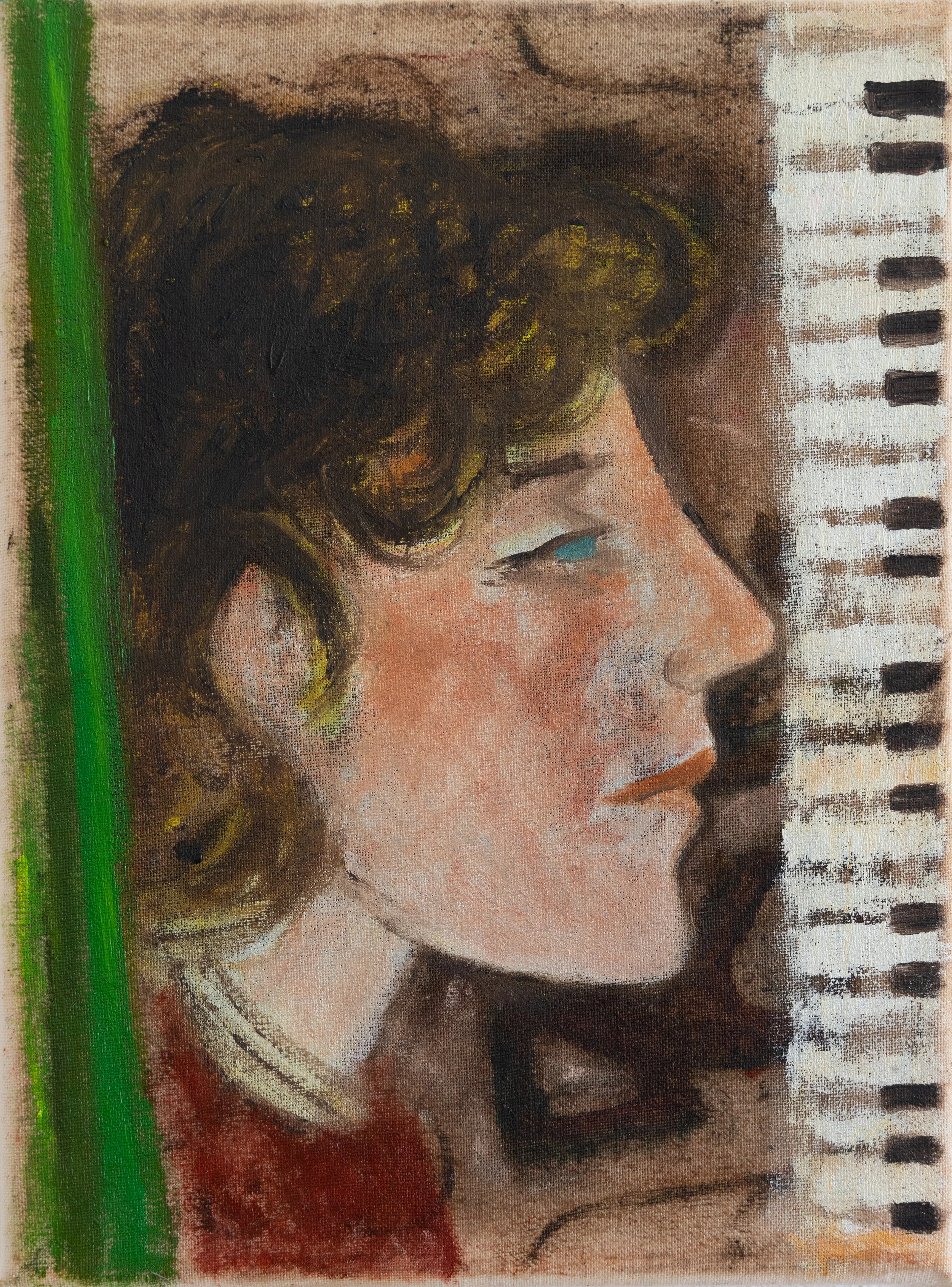  The whole Band ( the Pianist ) , 2026
Oil on canvas 
7 1/2 x 5 1/2 in | 19 x 14 cm