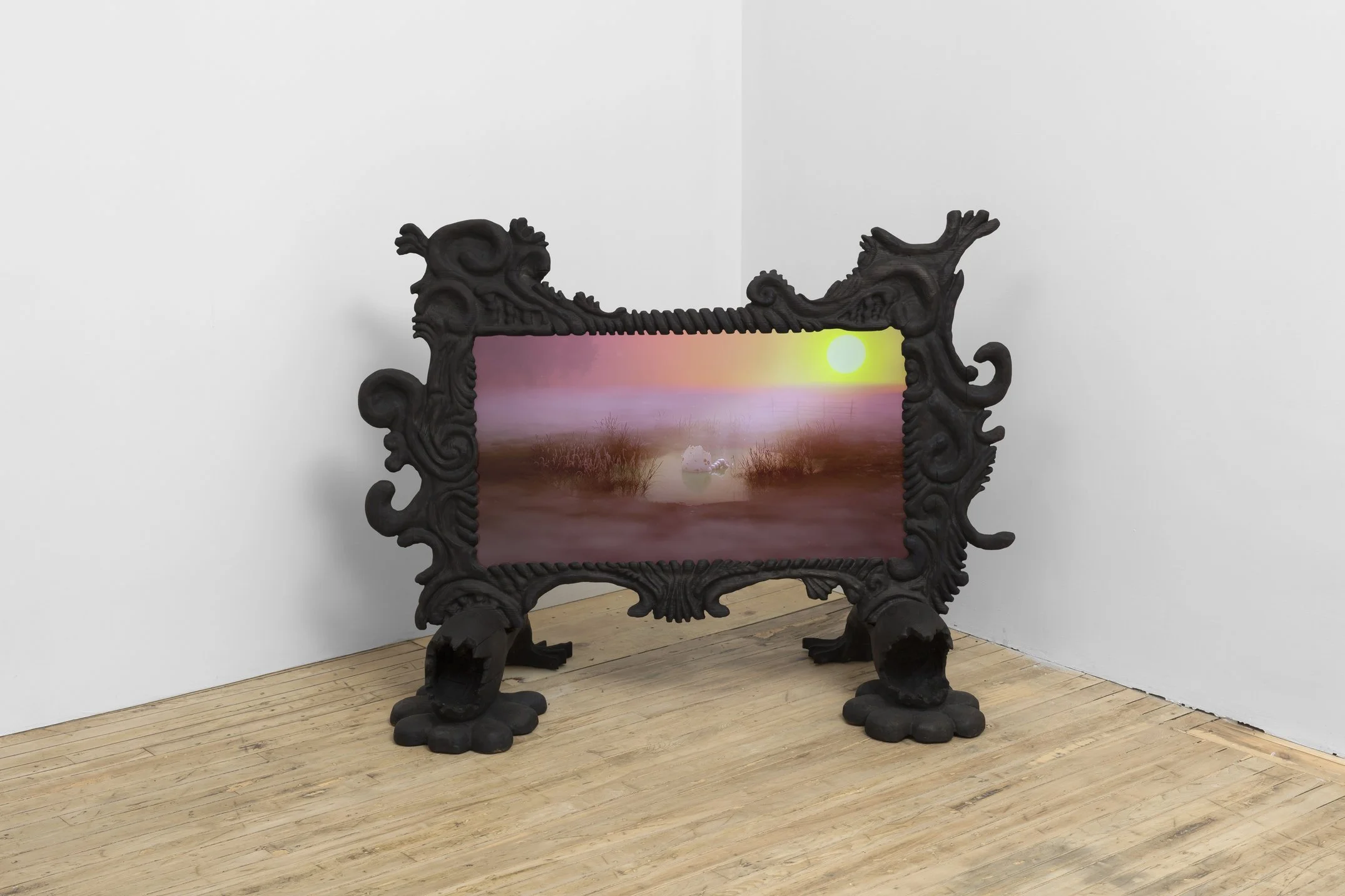  Red Sky in the Morn , 2023
Burnt Pine wood, linseed oil, 4K video - 04:45min
140 x 110 x 70 cm | 55 x 43 1/3 x 27 1/2 in 