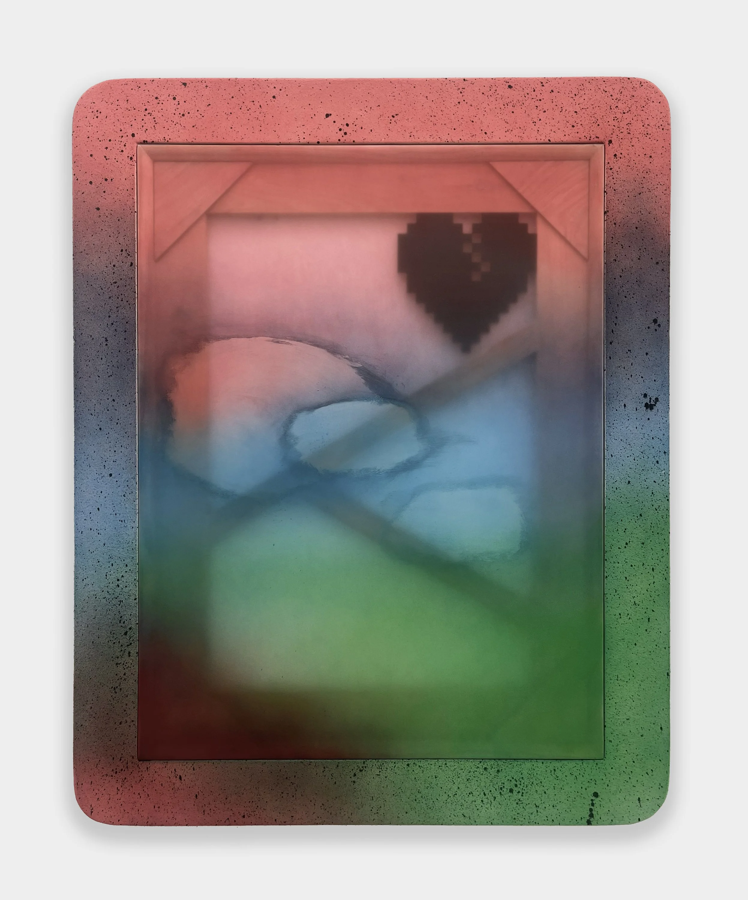  Mood (shattered; pensive) , 2026
Alkyd on marine vinyl, alkyd on canvas over wood artist's frame
41 3/8 x 33 1/8 x 2 in | 105 x 84 x 5 cm