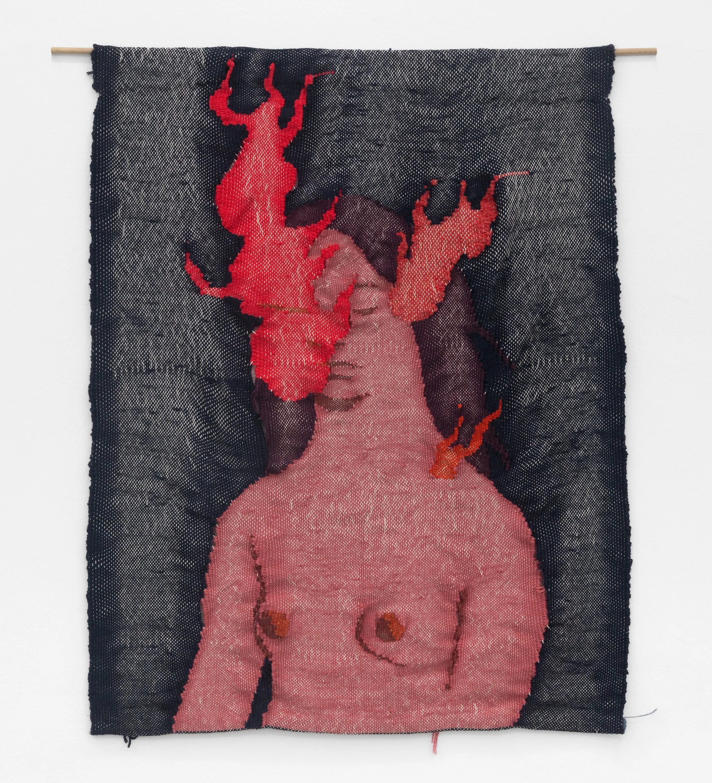  fire that wanders about , 2025
wool and cotton tapestry
35 3/8 x 28 3/4 in | 90 x 73 cm