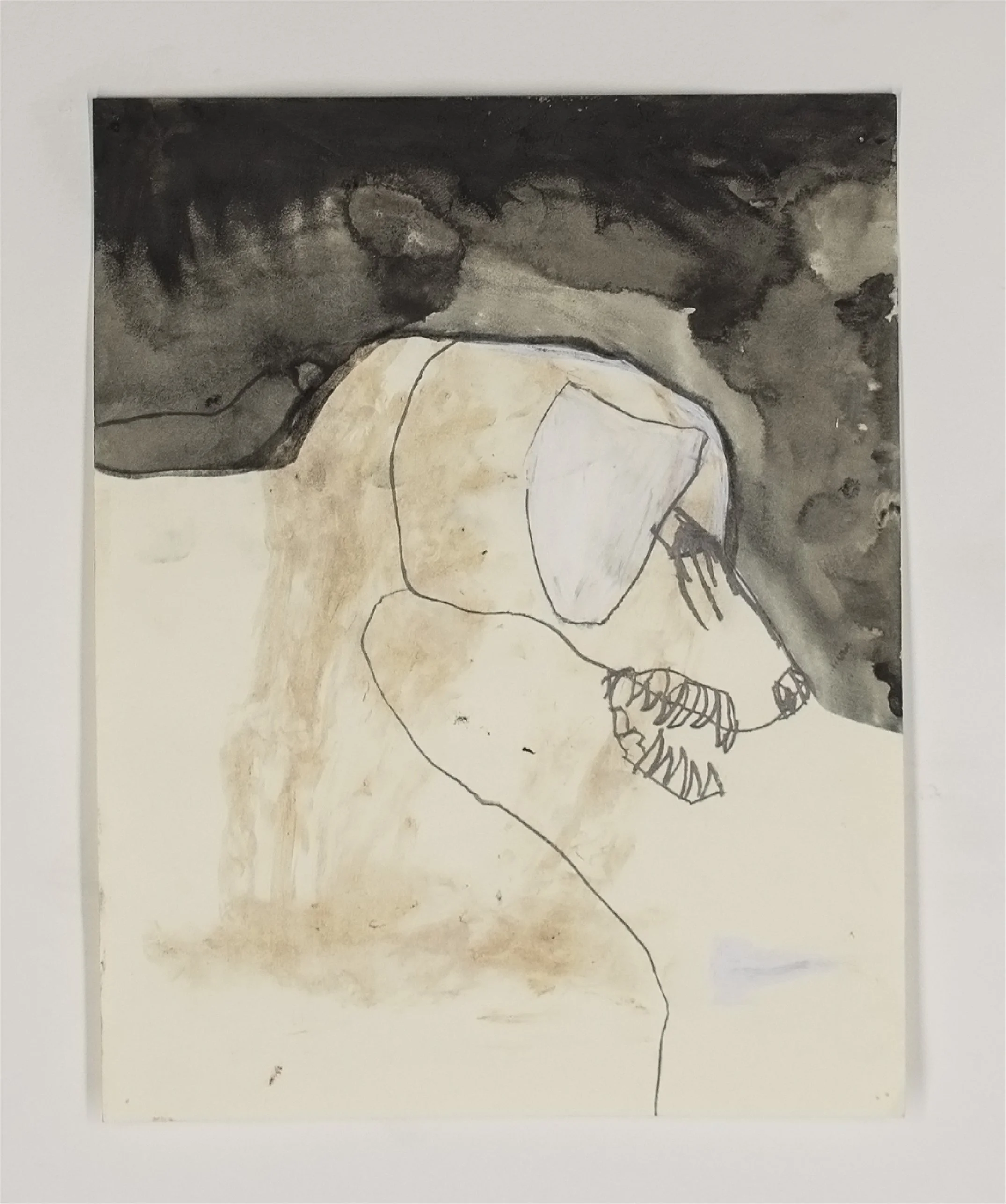  Quill Isn't Staying Now , 2017
Charcoal, blood, graphite, and ink on paper
35.5 x 28 cm | 14 x 11 in
Framed: 48 x 40 x 3 cm | 18 7/8 x 15 3/4 x 1 1/8 in