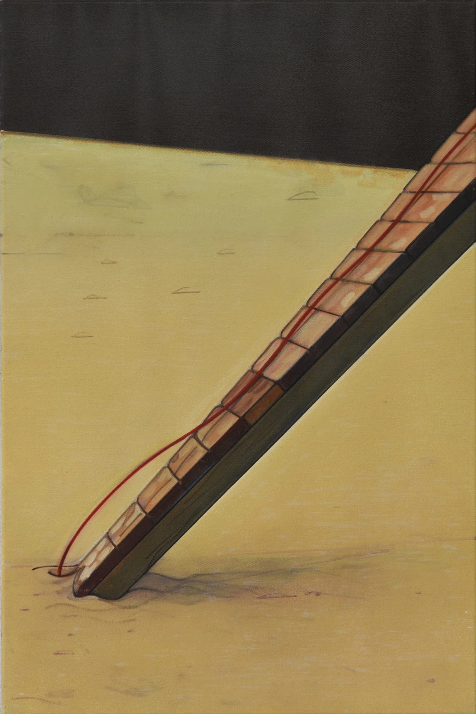  Schräge mit Seil , 2017
Oil on linen
35 1/2 x 23 1/2 in | 90 x 60 cm