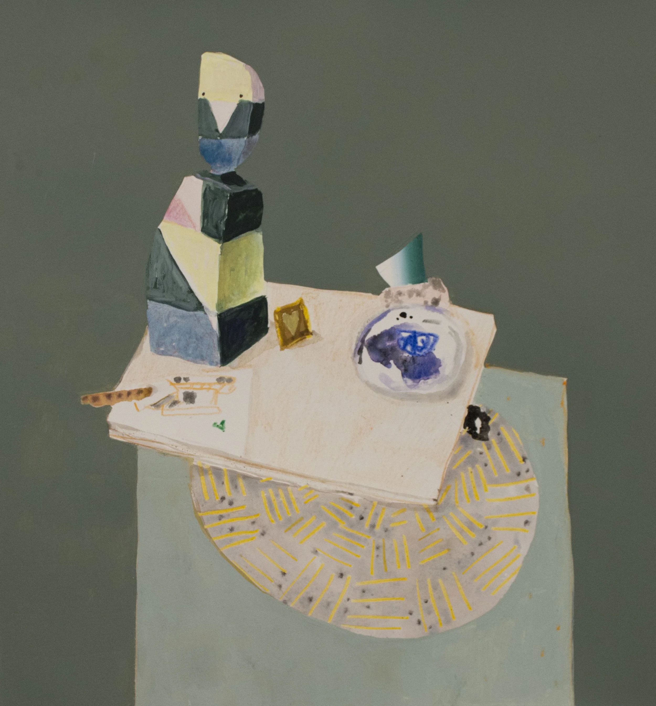  Still Life with Stone Tool , 2016
Mixed media on paper
14 1/3 x 13 3/4 in | 36 x 35 cm