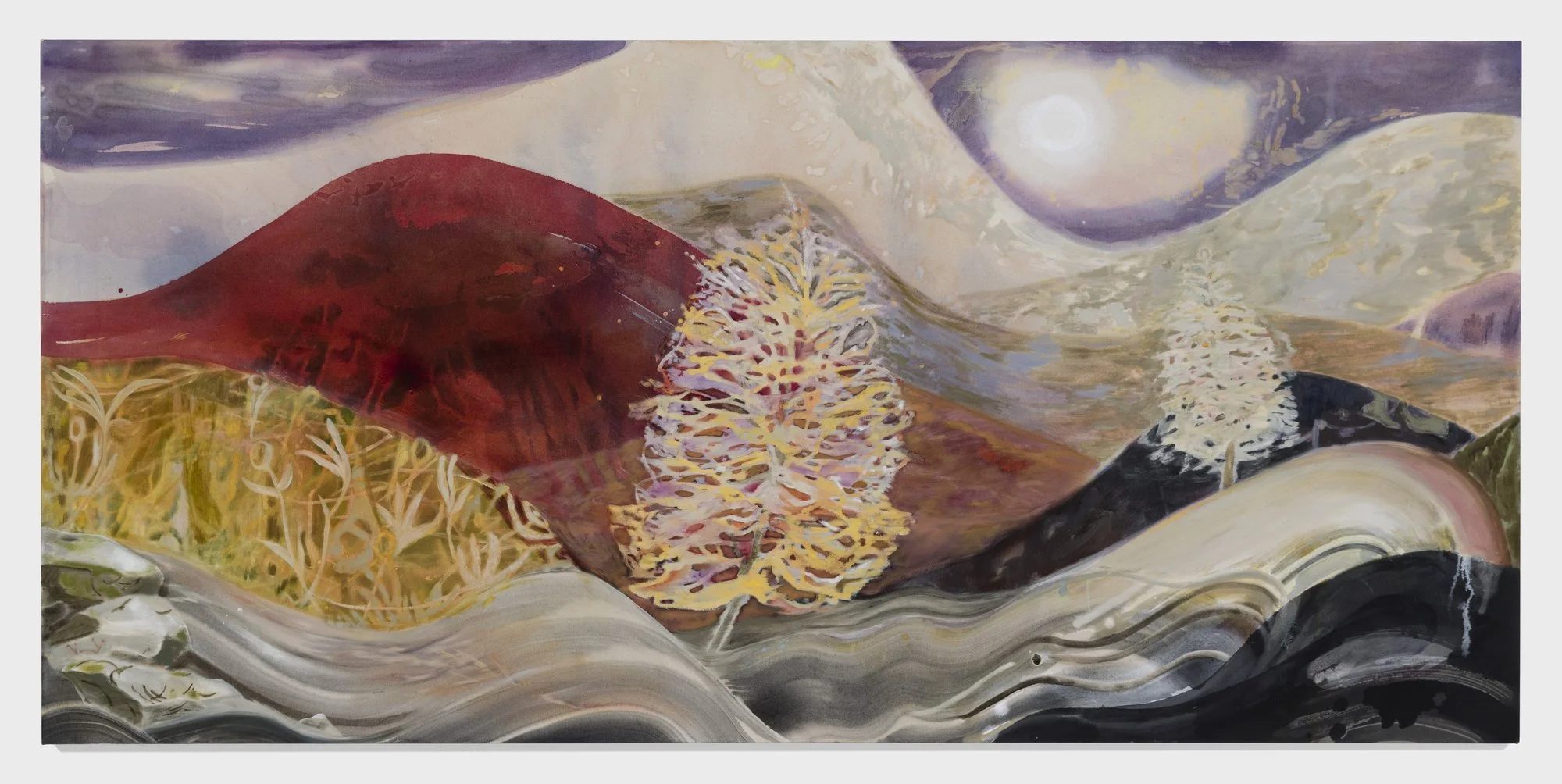  Angelina Gualdoni 
 The Crossing , 2024
Acrylic and Oil on Canvas
38 x 80 in | 96.5 x 203 cm