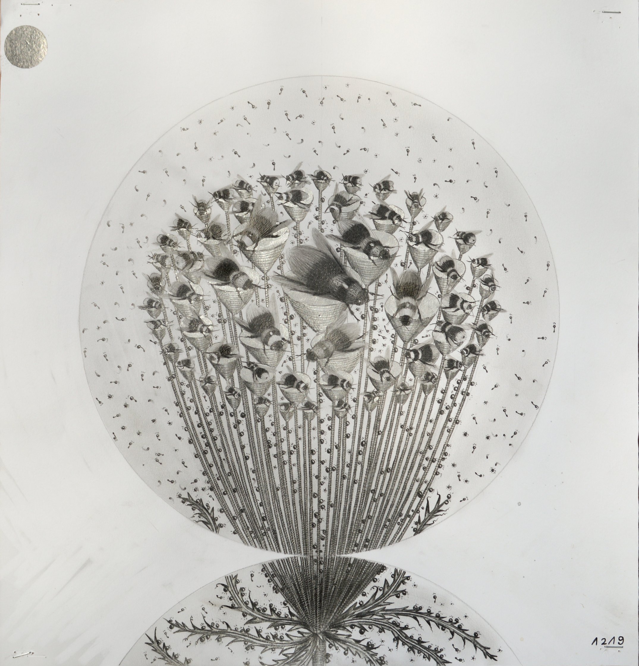  Capitule 29 , 2020
Graphite and silver ink on 220 g/m2 Fabriano 4 paper
42 x 40 cm / 16 1/2 x 15 3/4 in