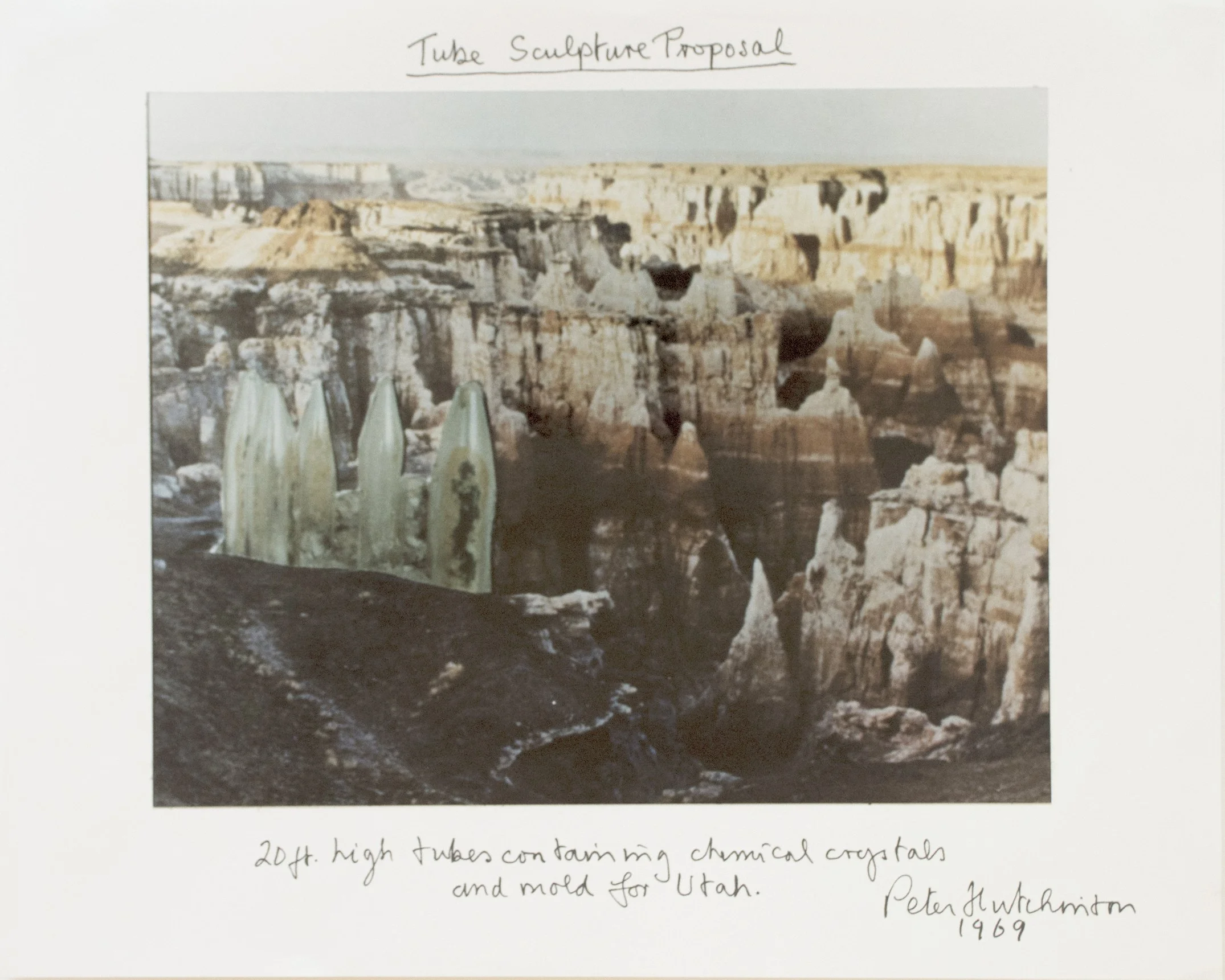  Tube Sculpture Proposal , 1969
Photo-collage, ink, text on cardboard
27.5 x 34 cm | 10 3/4 x 13 1/2 in