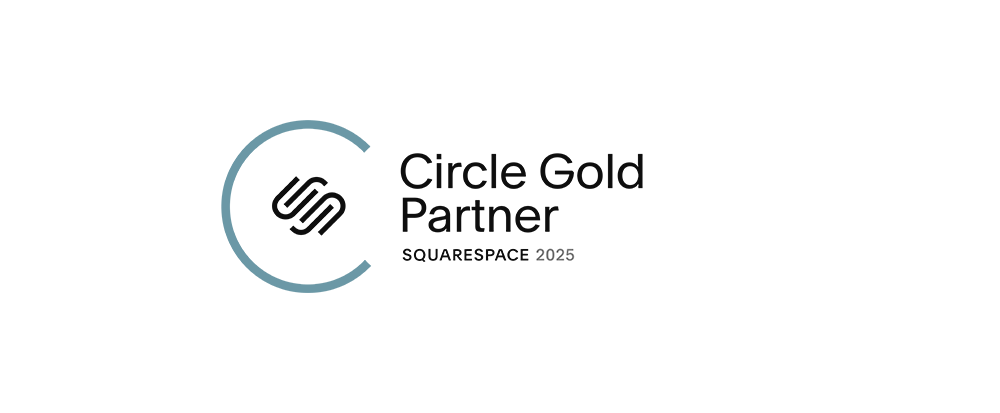 Circle Gold Partner logo with an incomplete blue circle and the words 'Circle Gold Partner' with 'Squarespace 2025' underneath.