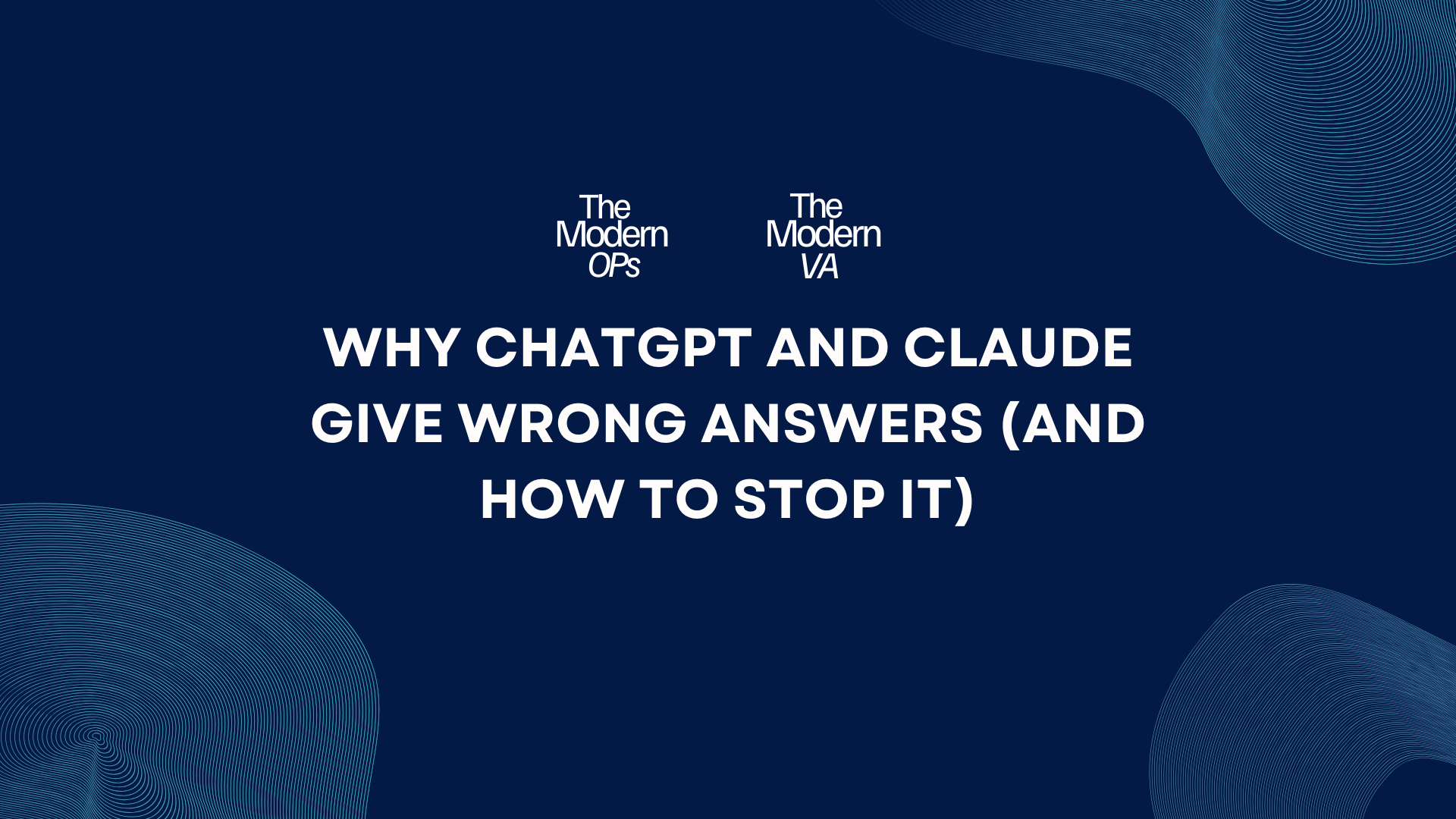 Why ChatGPT and Claude Give Wrong Answers (And How to Stop It)
