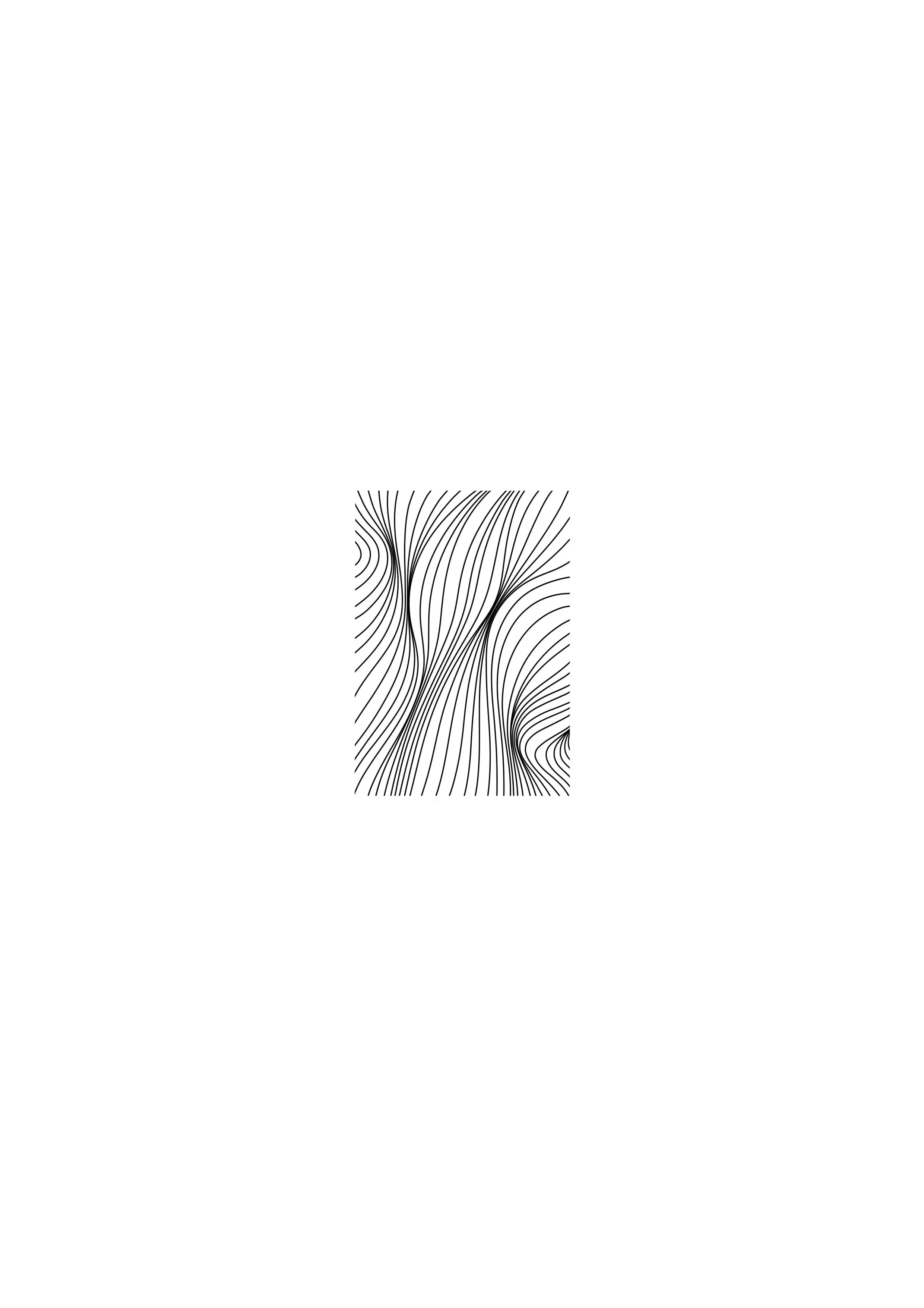 Black abstract flowing tattoo design of lines on white background, forming a dynamic pattern. by Nick Whybrow, Camden, London