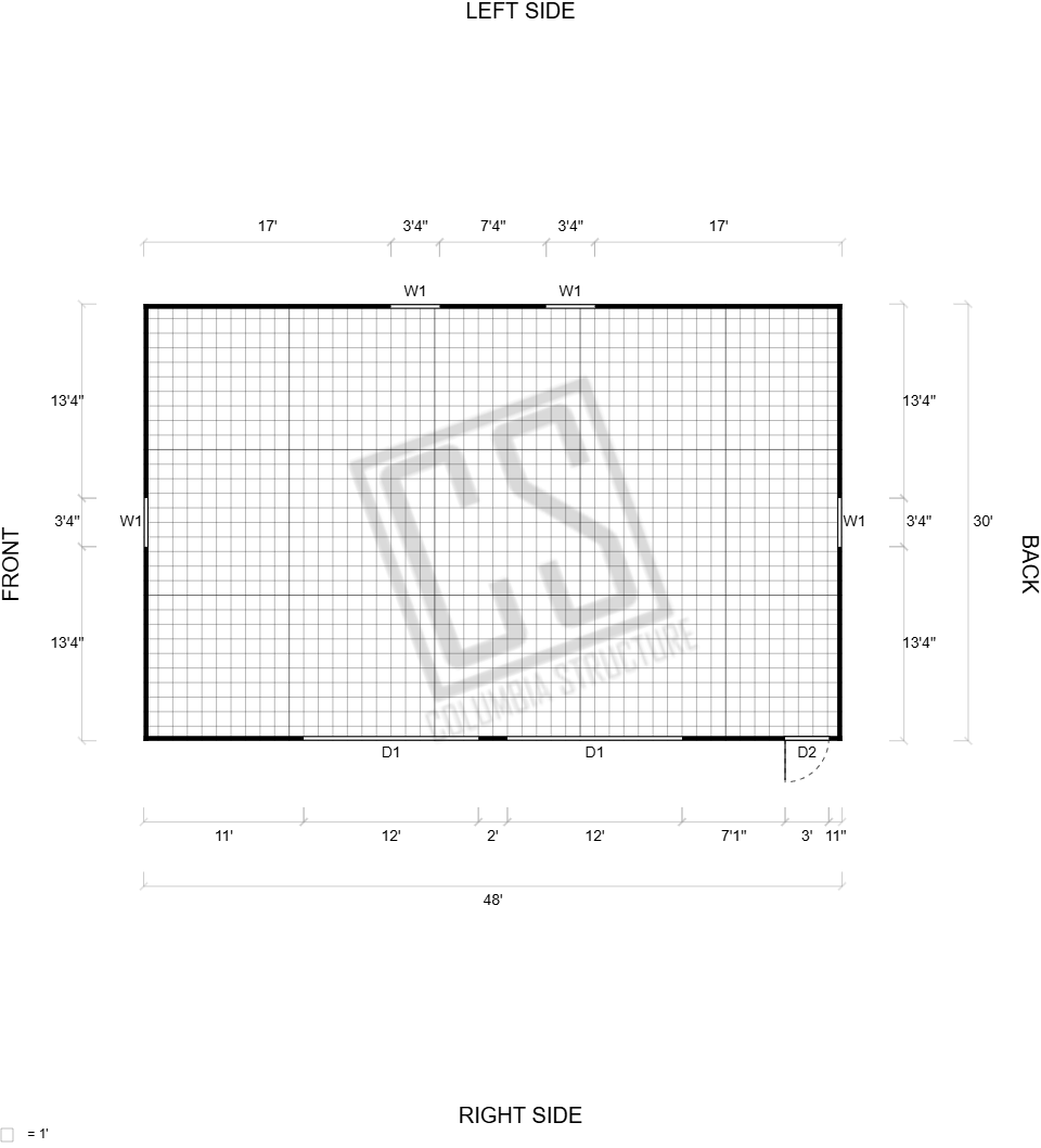 30'x48'x16' - Plan - Columbia Structure.png