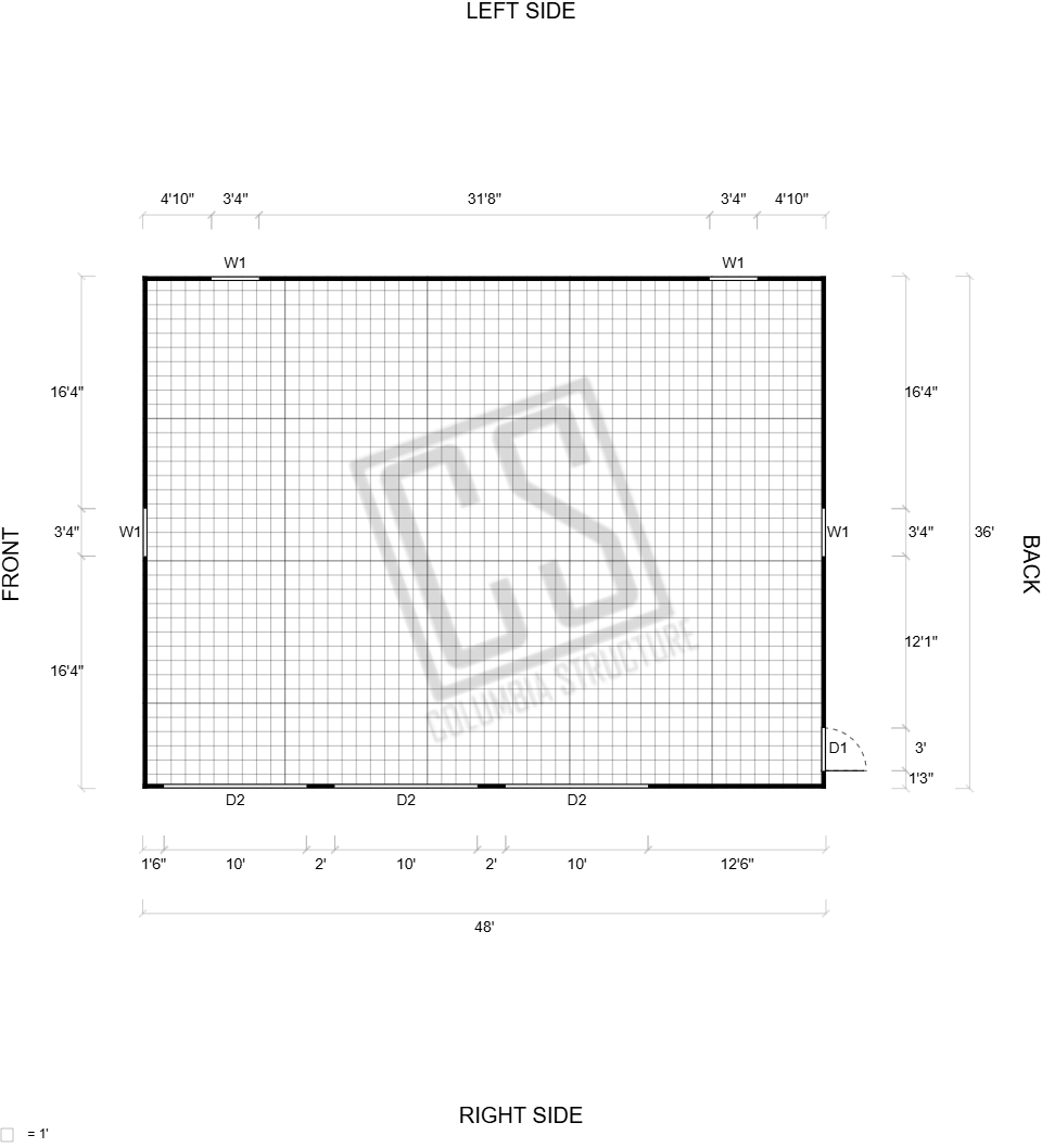 36'x48'x12' - Plan - Columbia Structure.png
