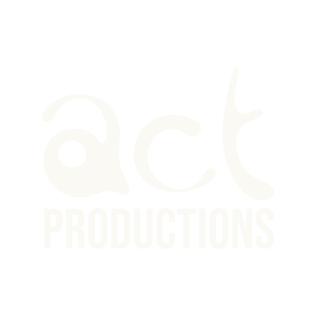 Act Productions company logo in isabelline tones, representing heritage, creativity, and excellence in West End and touring theatre.