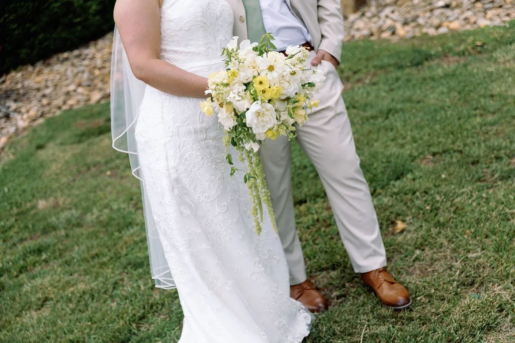 Romantic Lakeside Wedding Flowers | Garden-Inspired White &amp; Yellow Floral Design