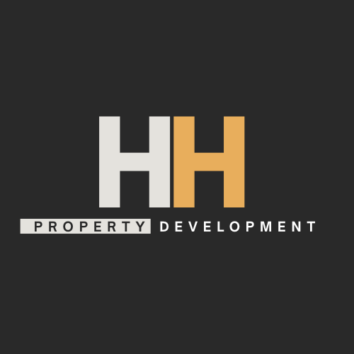 Logo for HH Property Development with large stylized letters HH and the words PROPERTY DEVELOPMENT beneath.