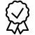 Award ribbon or medal icon.