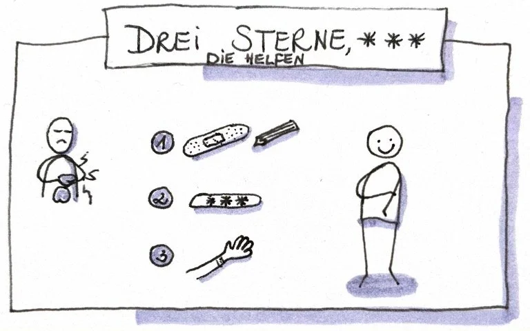 Als mir drei Sterne auf einem Pflaster geholfen haben