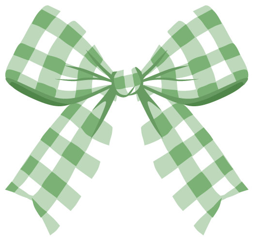 Green and white checkered bow