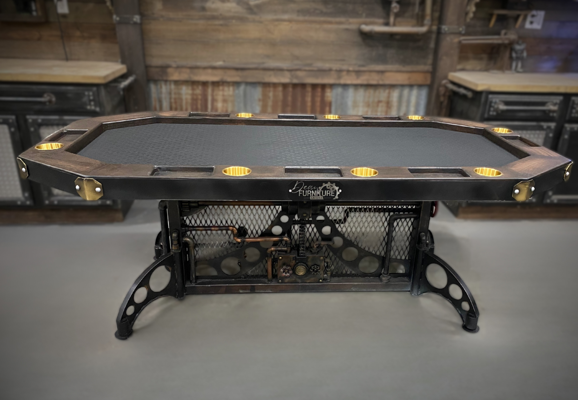 Steampunk Industrial Poker Table June 2025