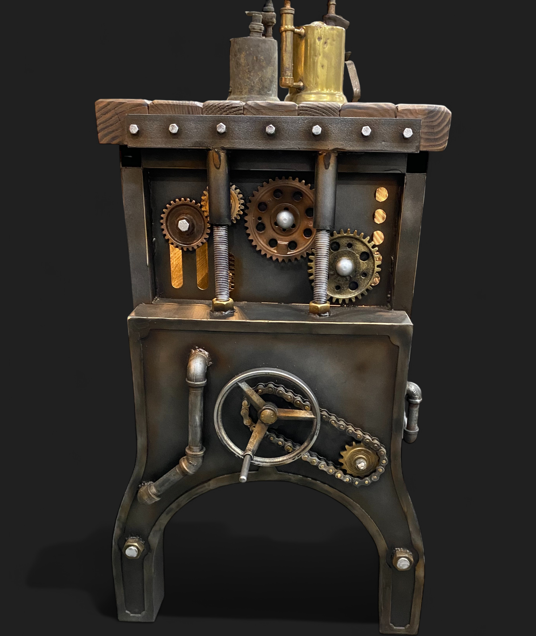 Steampunk furniture console table 