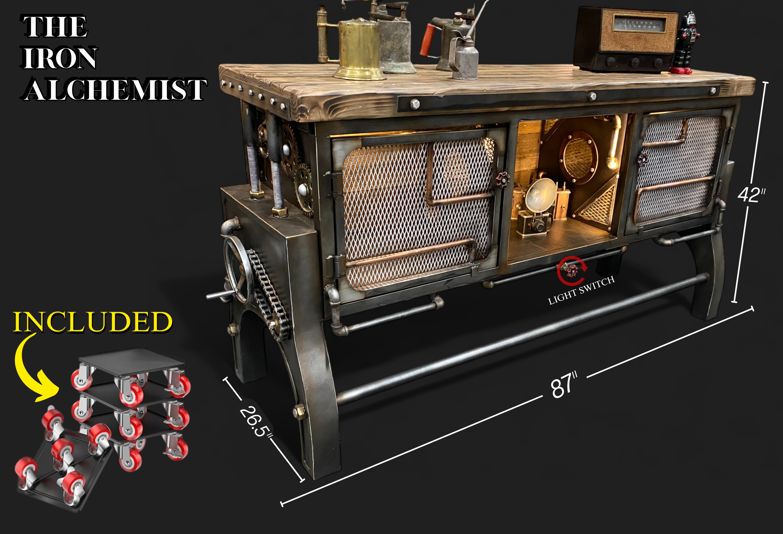 One-of-a-Kind Steampunk Console "The Iron Alchemist"