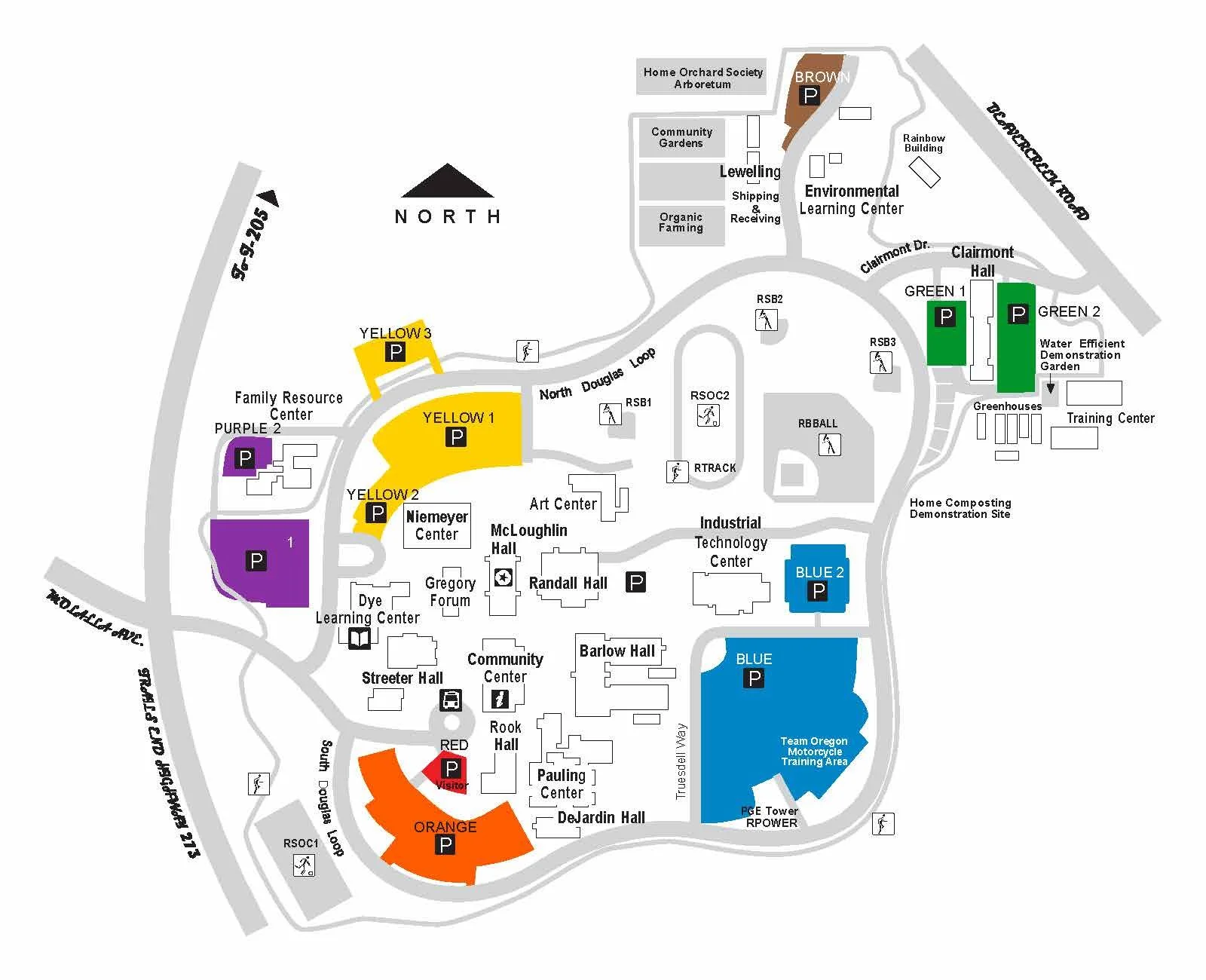Clackamas Community College Parking Map