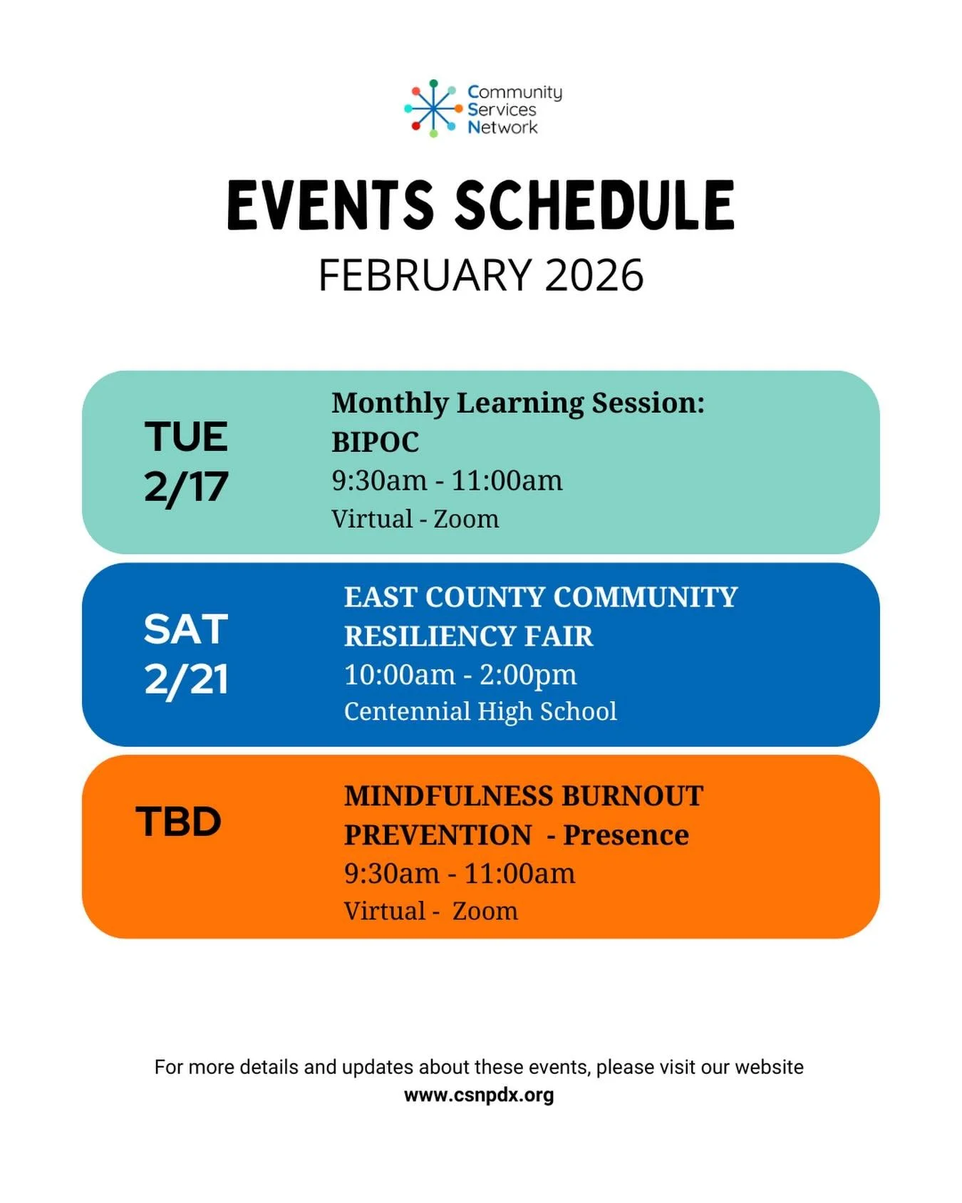 Join us this month for these virtual and in-person events. We can&rsquo;t wait to connect with you! 💙✨