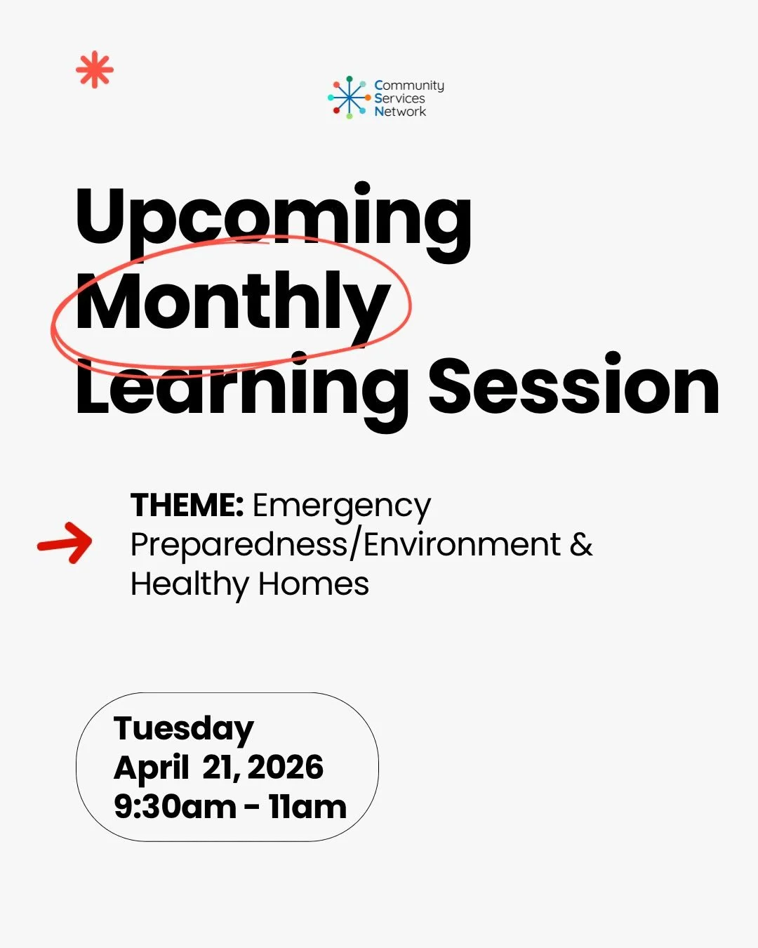 So excited to host these wonderful organizations this coming Tuesday at our Monthly Learning Session! 

Theme: Emergency preparedness/Environment/Healthy Homes 🍃🏡

📆 Tuesday, April 21
🕕 9:30am - 11am

Register online!