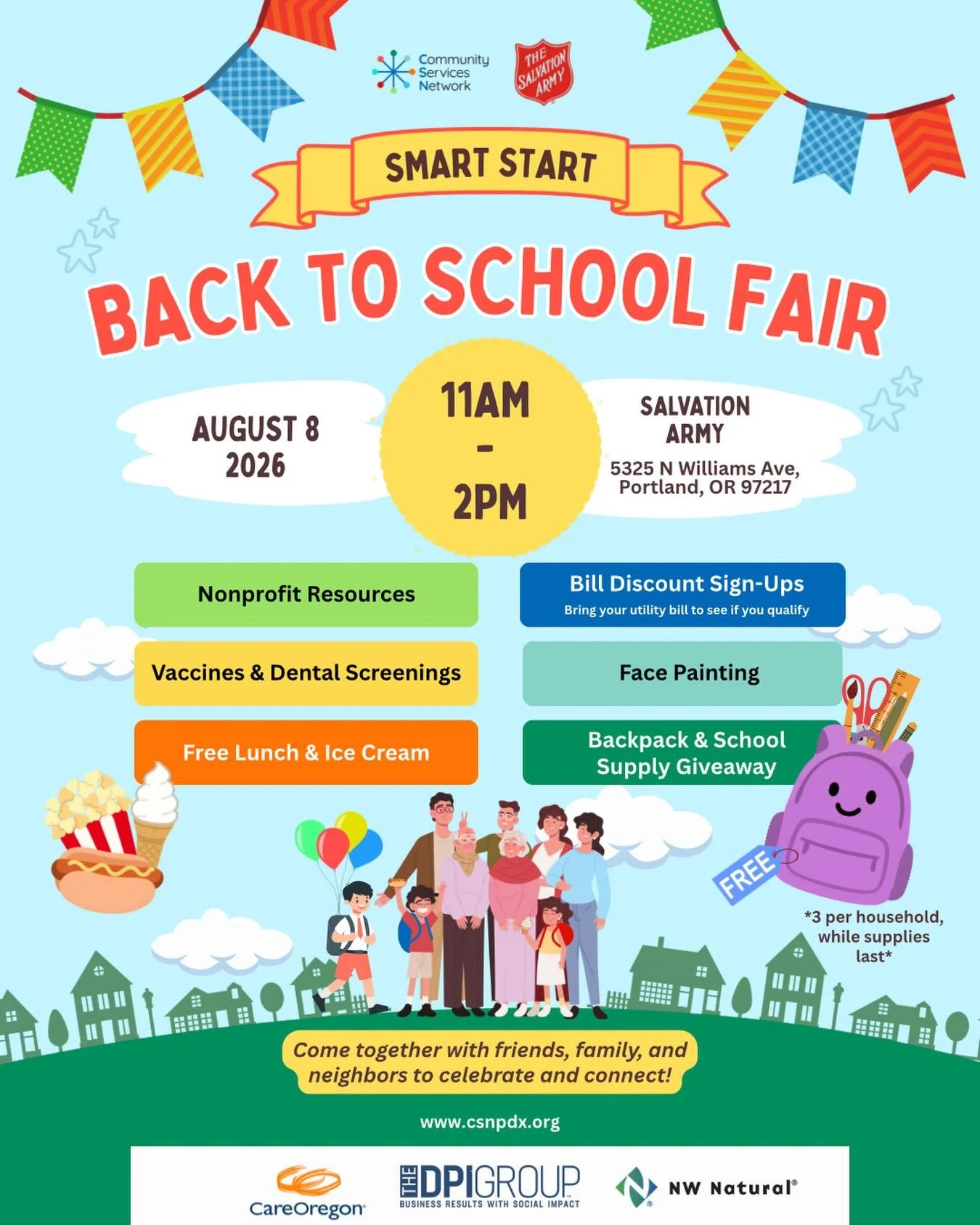 📢 We&rsquo;re back with our annual Back to School Fair hosted in partnership with @salarmypdx !

📆 Mark your calendars for 8/8 from 11am - 2pm! 

🎒There will be a backpack &amp; school supply giveaway and so much more! 

✨Interested in tabling? Si