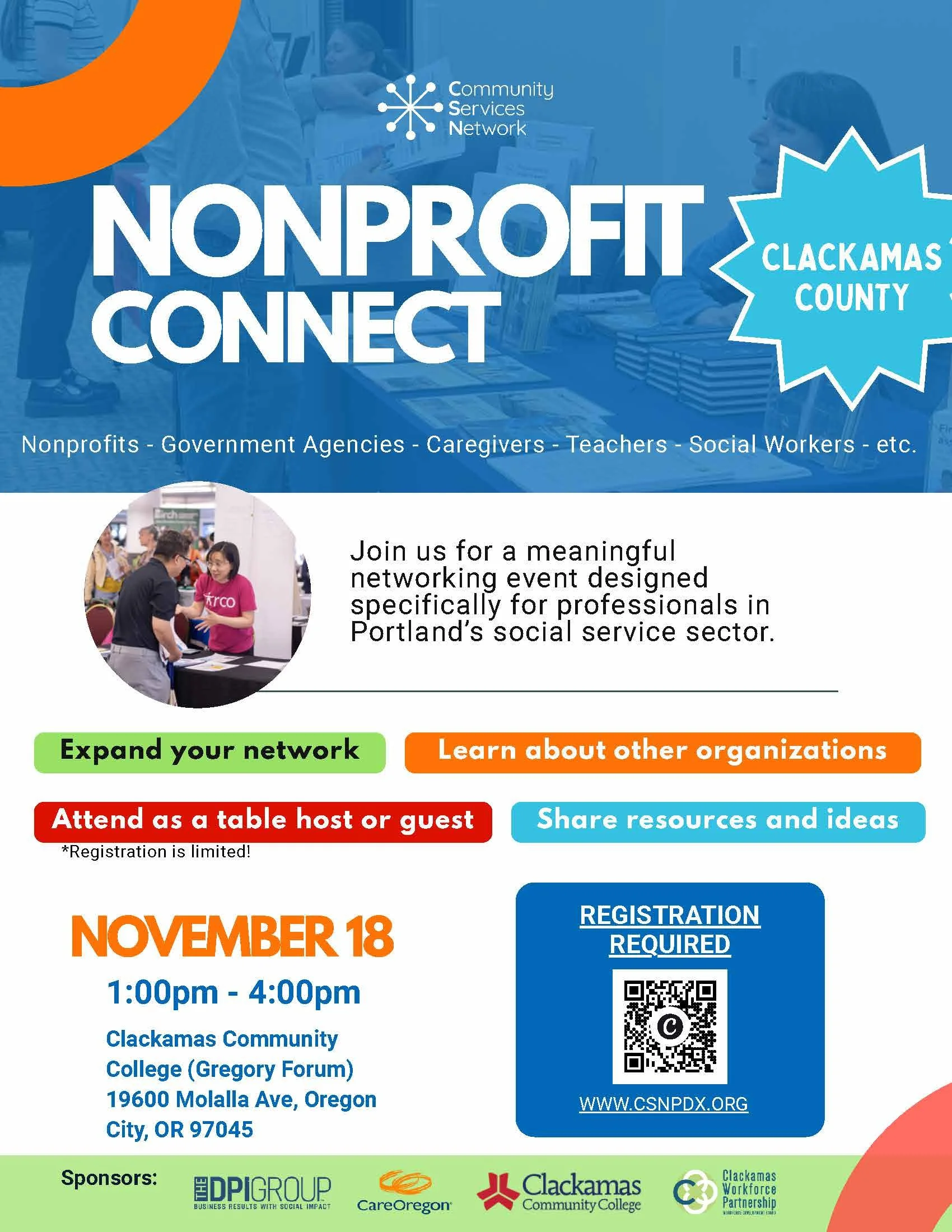 Nov. 18 Clackamas County Nonprofit Connect Flyer