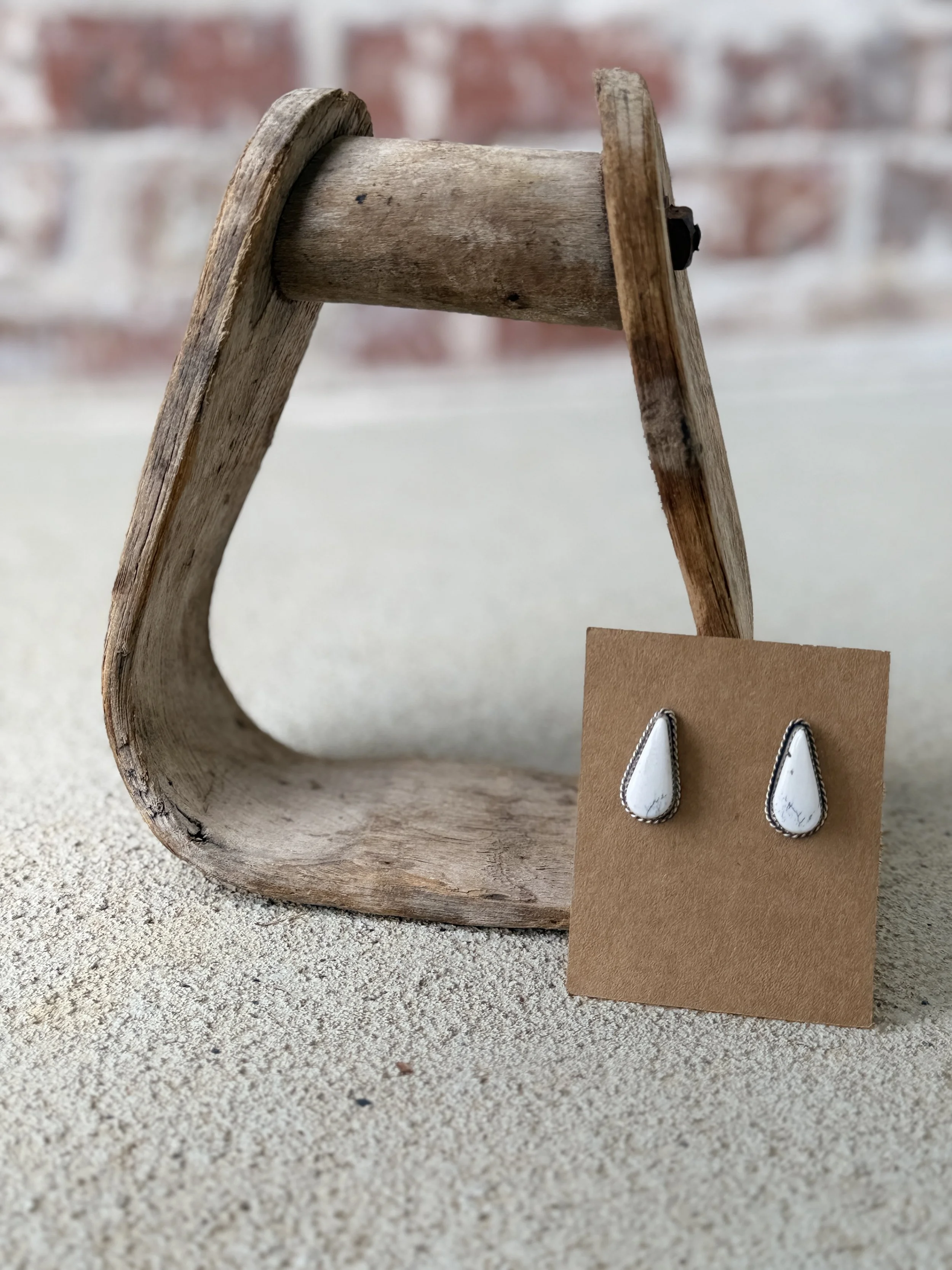 White Buffalo Teardrop Earring