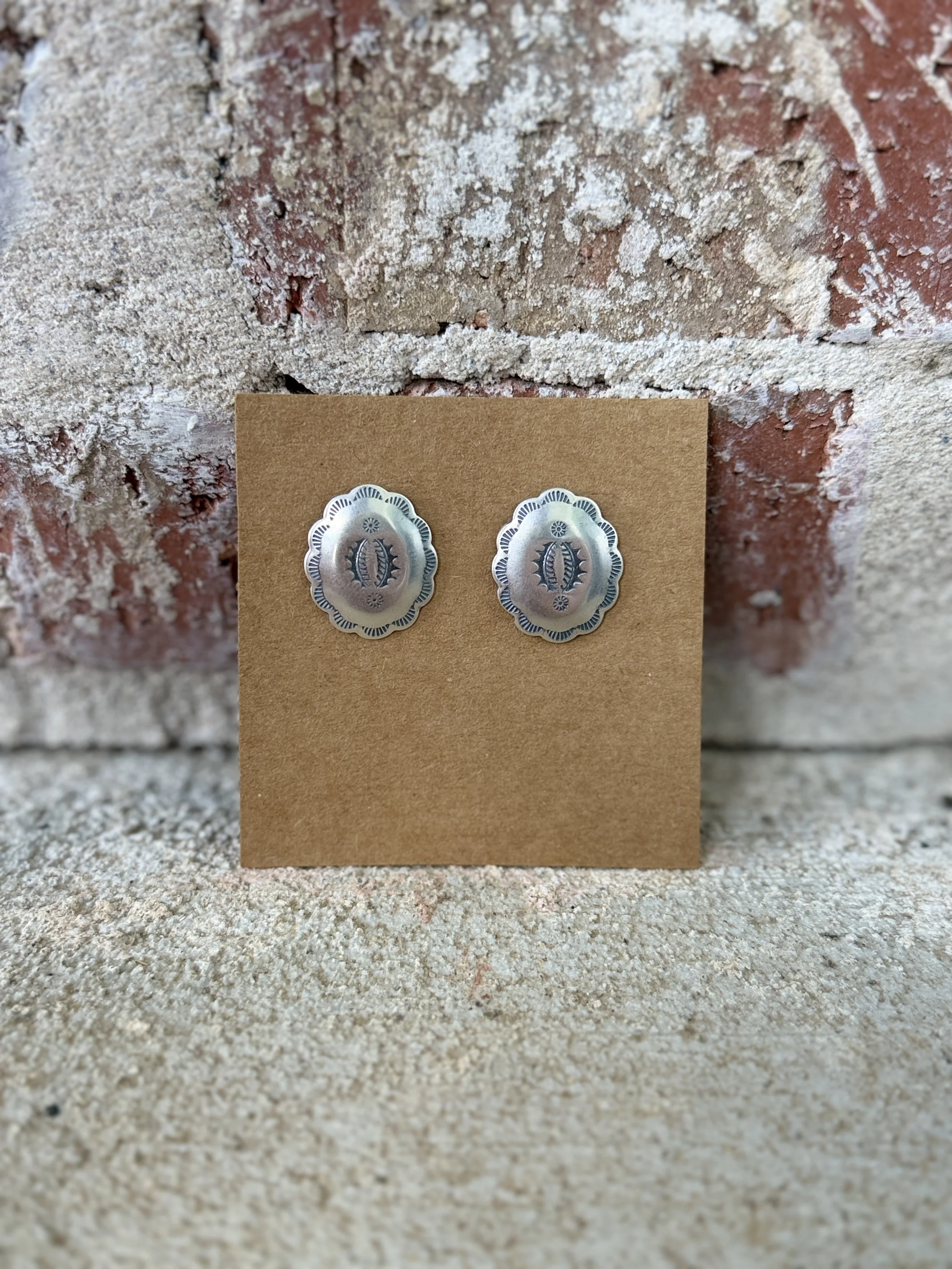 Sterling Silver Concho Earrings