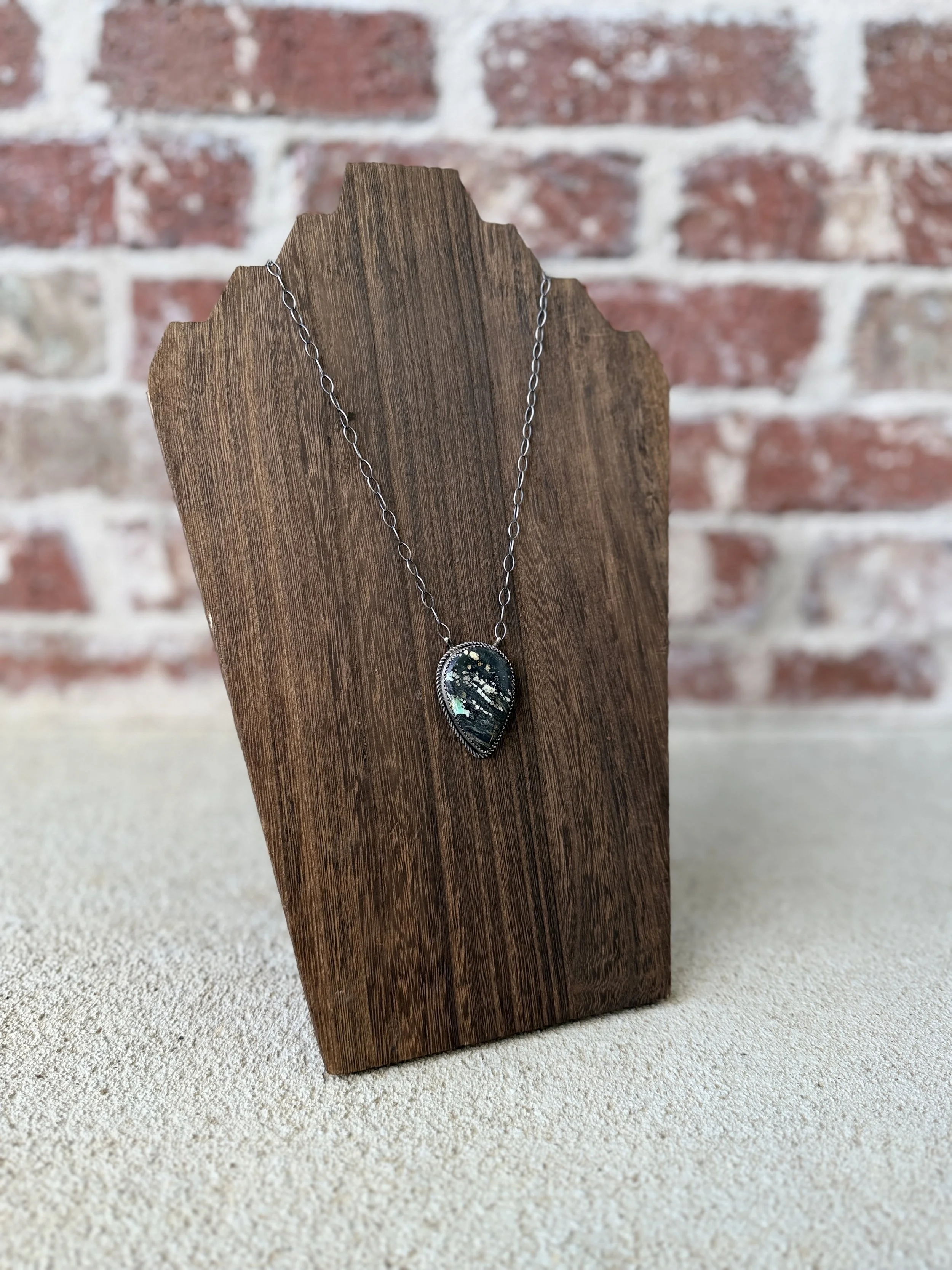 Blackjack Turquoise Pear Necklace