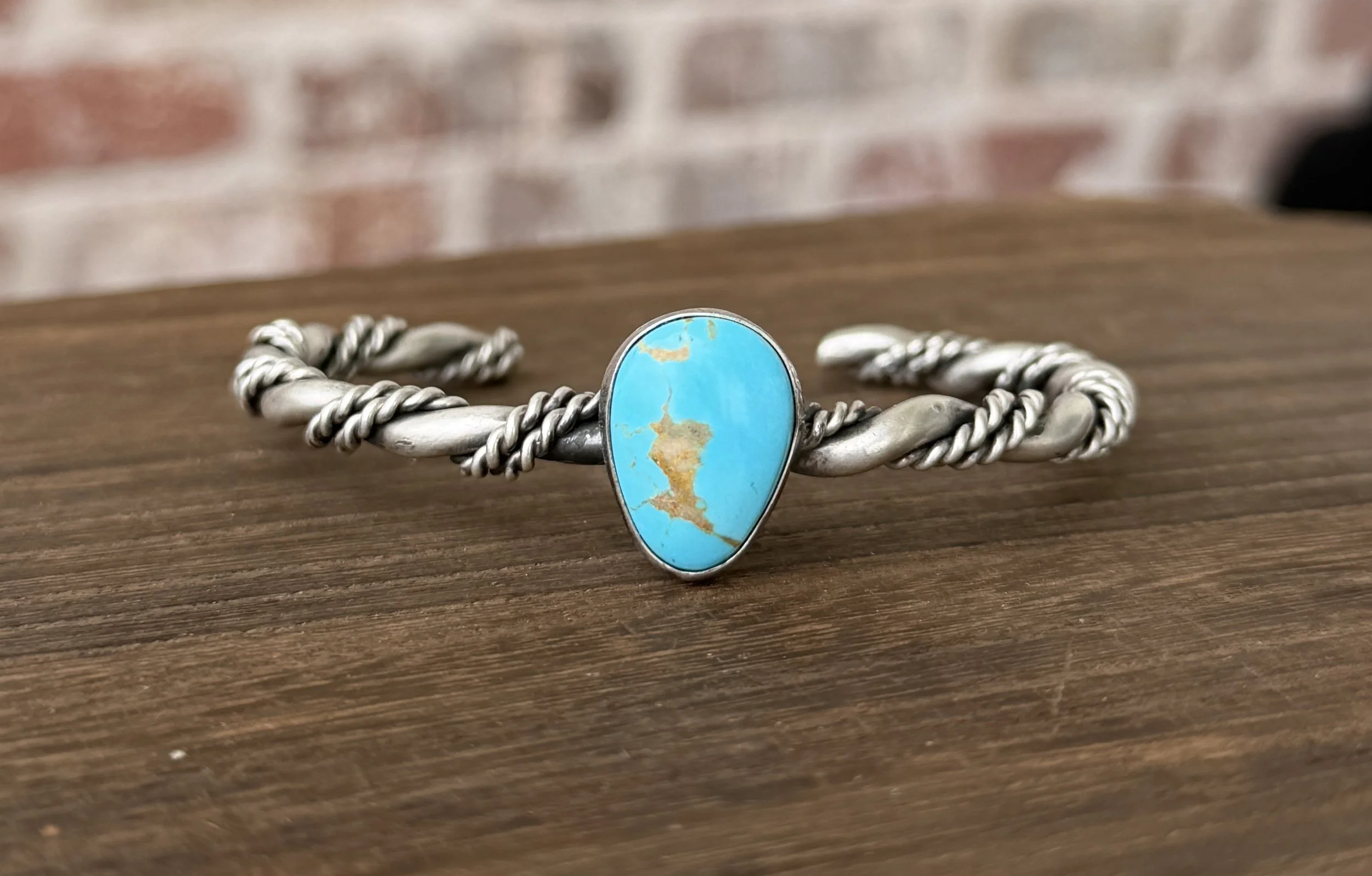 6 1/2" Twisted Rope w/ Turquoise Bracelet