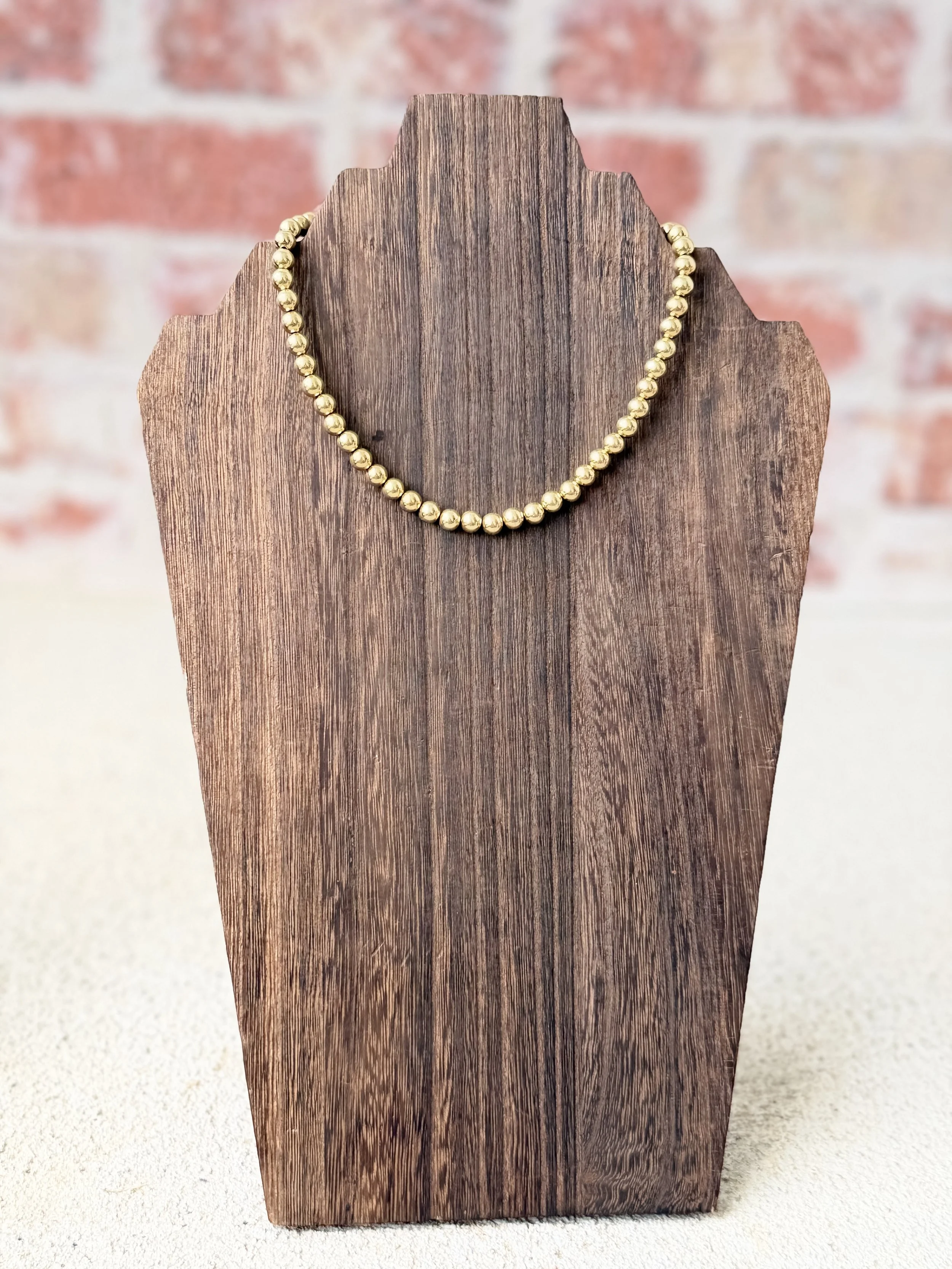 14k Gold Pearl Necklace 6mm 14"