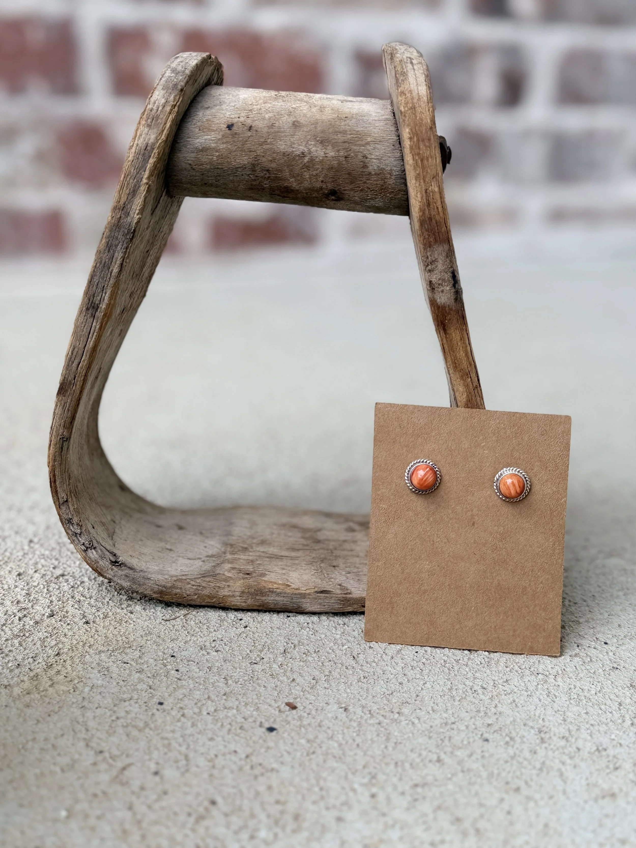 Orange Spiny Earrings