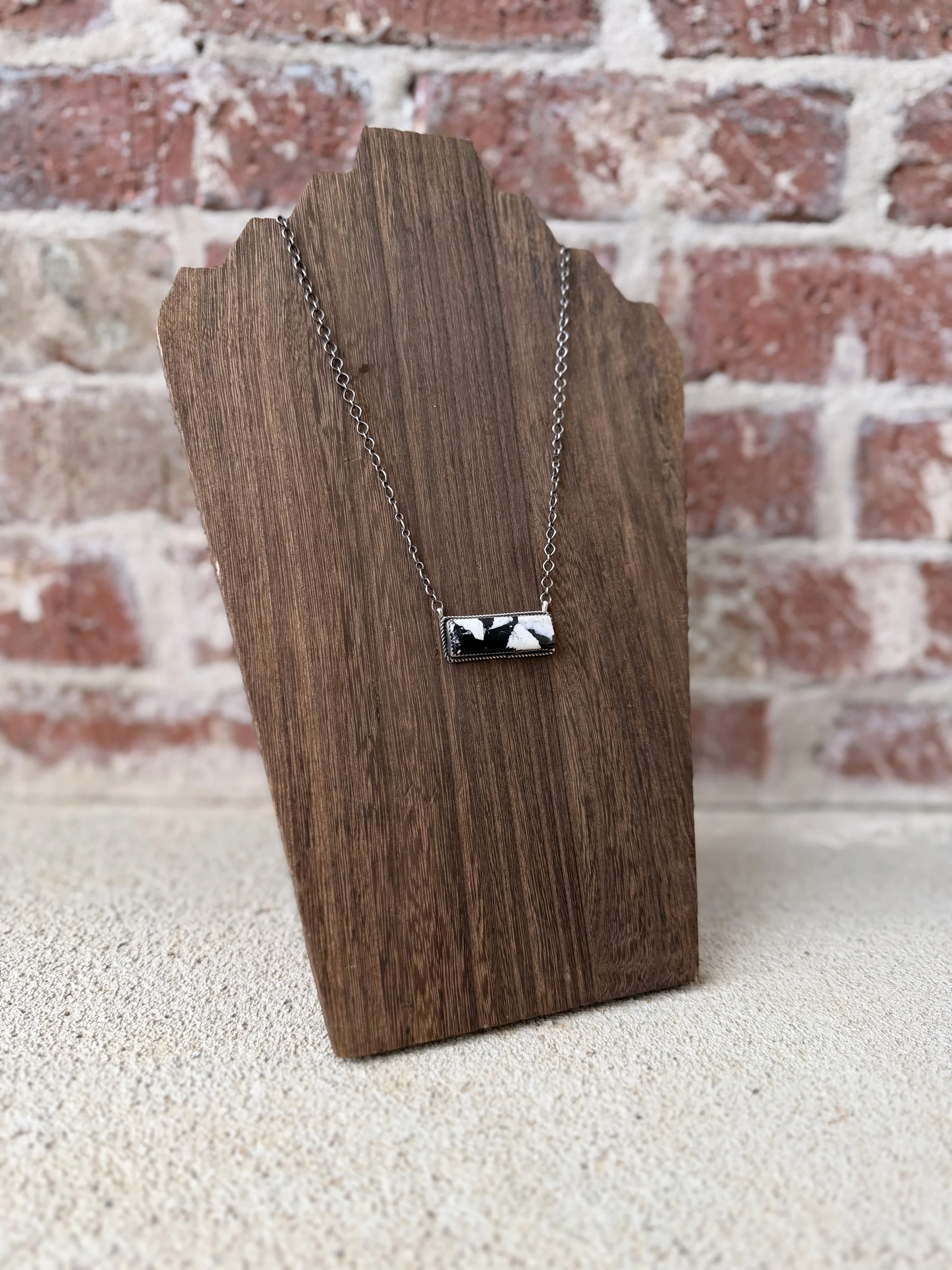 White Buffalo Bar Necklace 20"