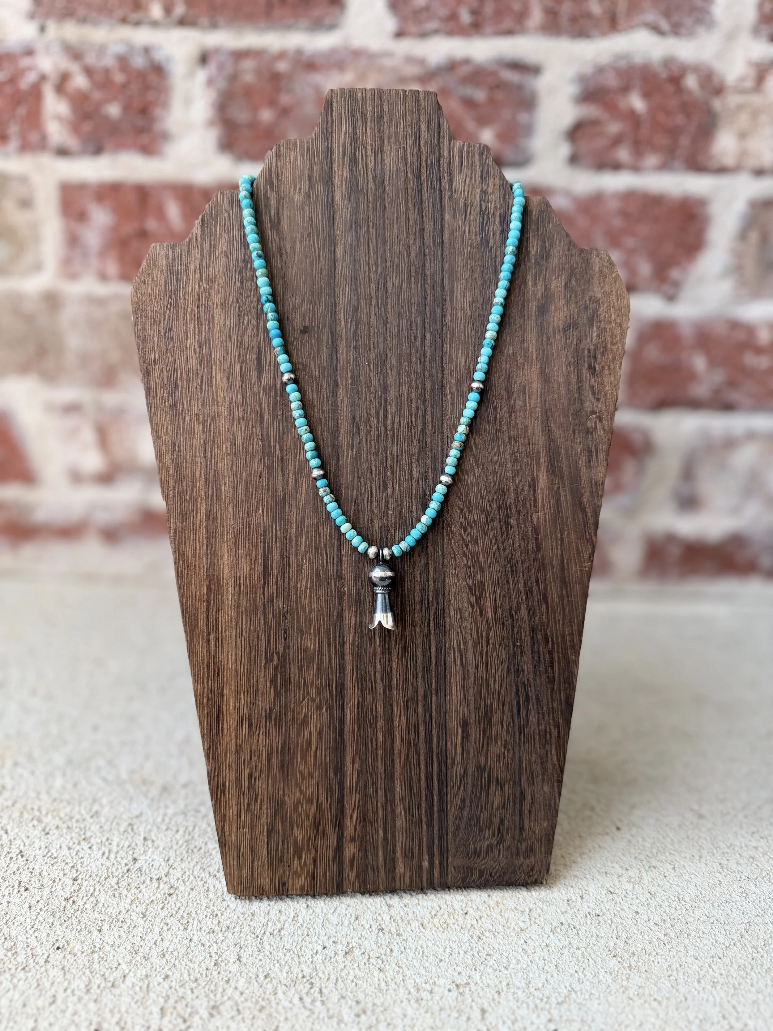 Turquoise w/ Blossom Pendant Necklace