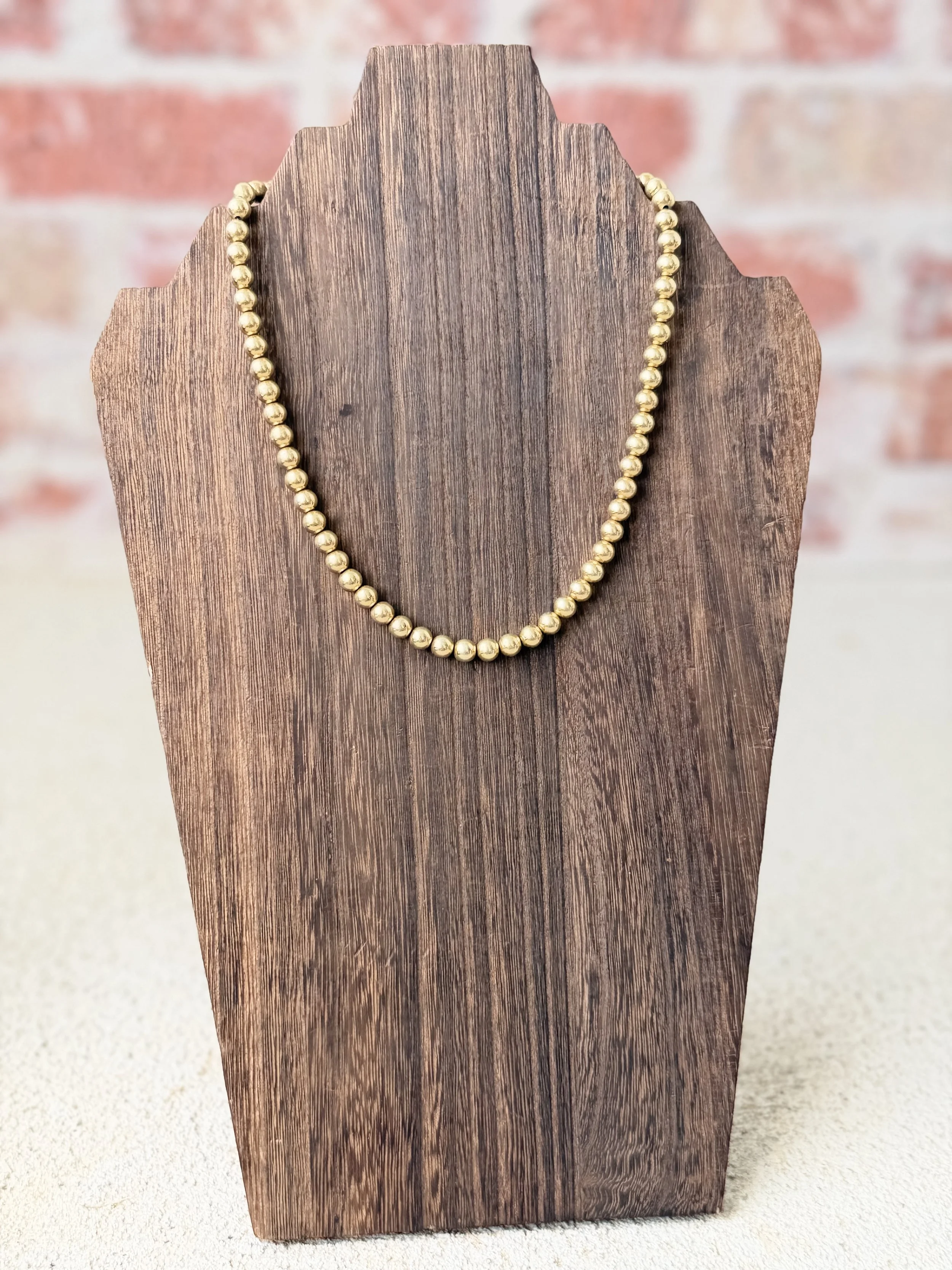 14k Gold Pearl Necklace 6mm 16"