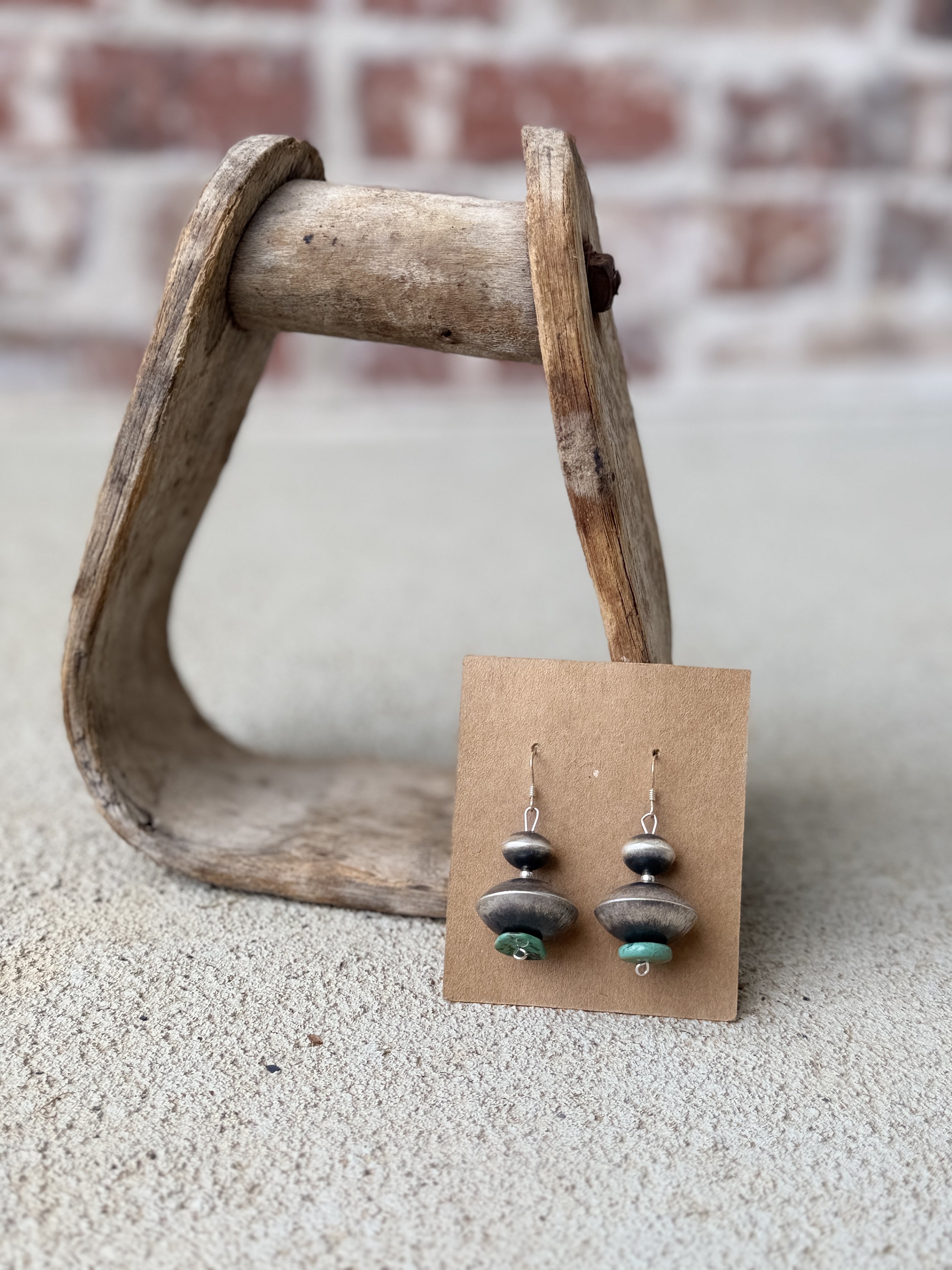 Saucer Pearl Turquoise Earring