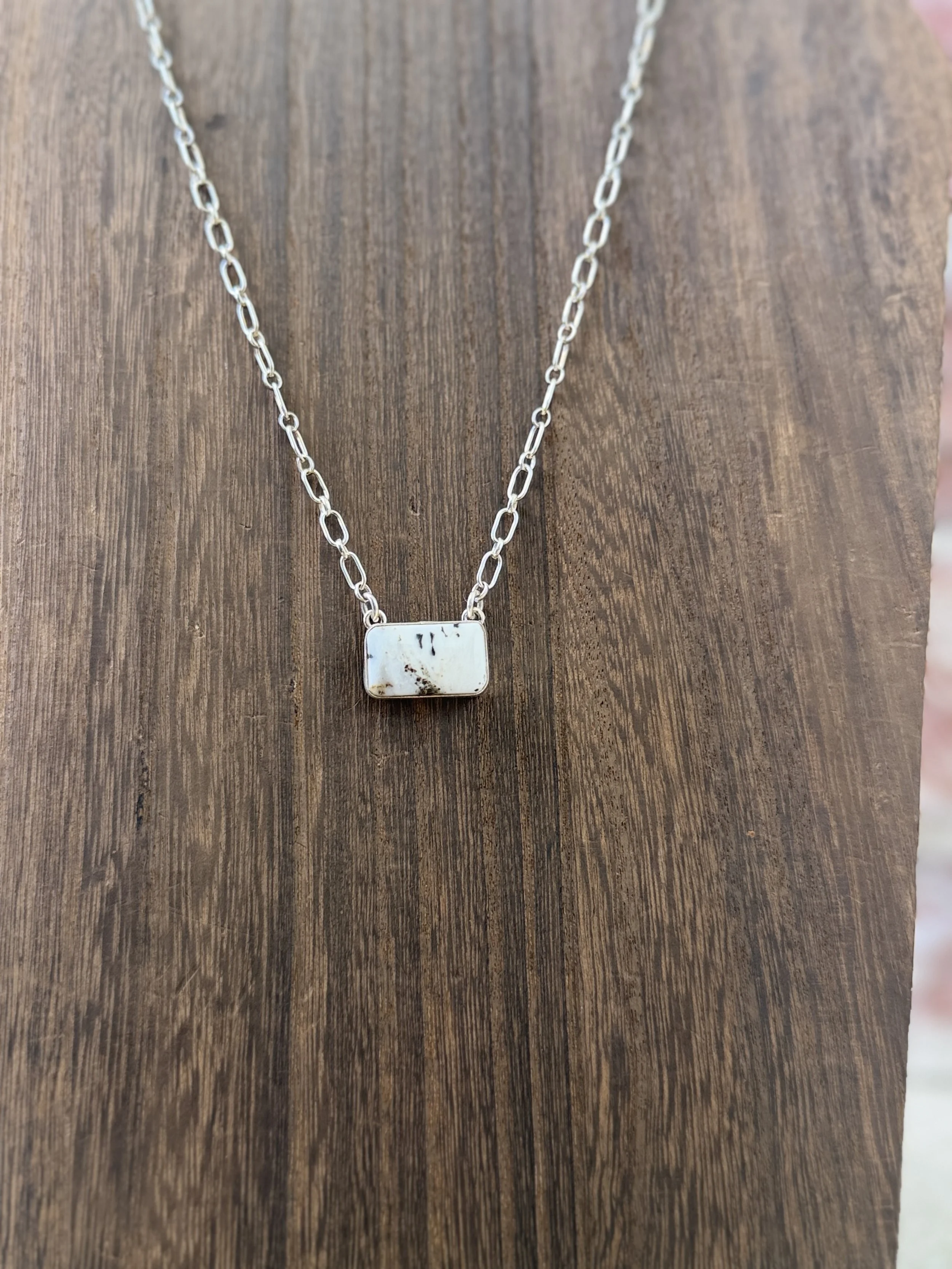 White Buffalo Bar Necklace