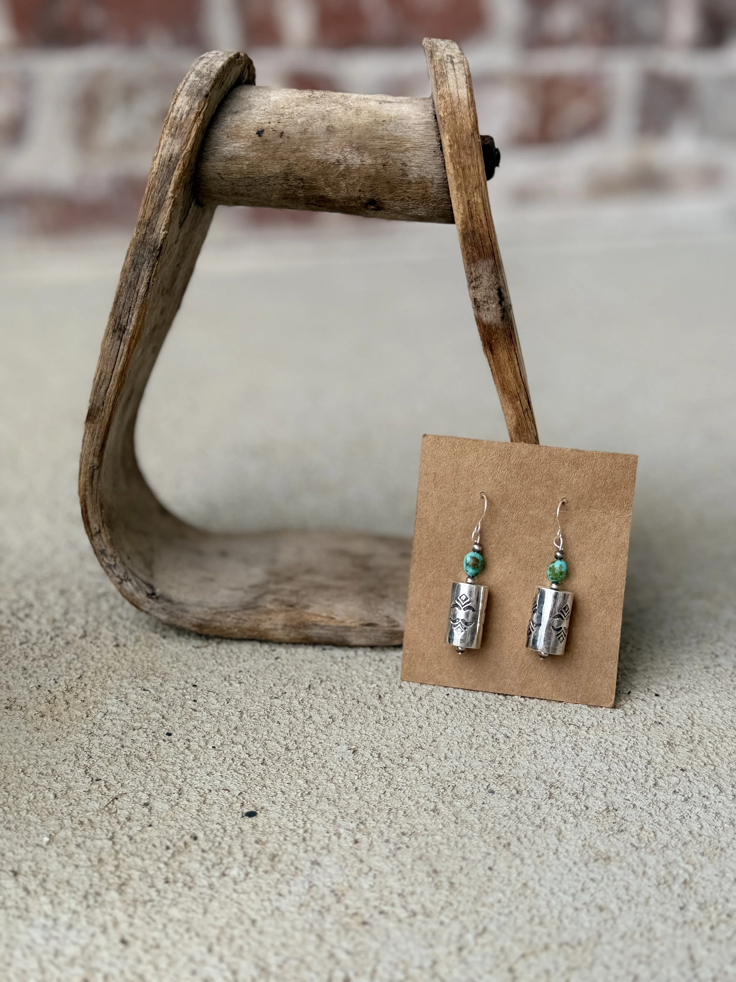Turquoise Barrel Earrings