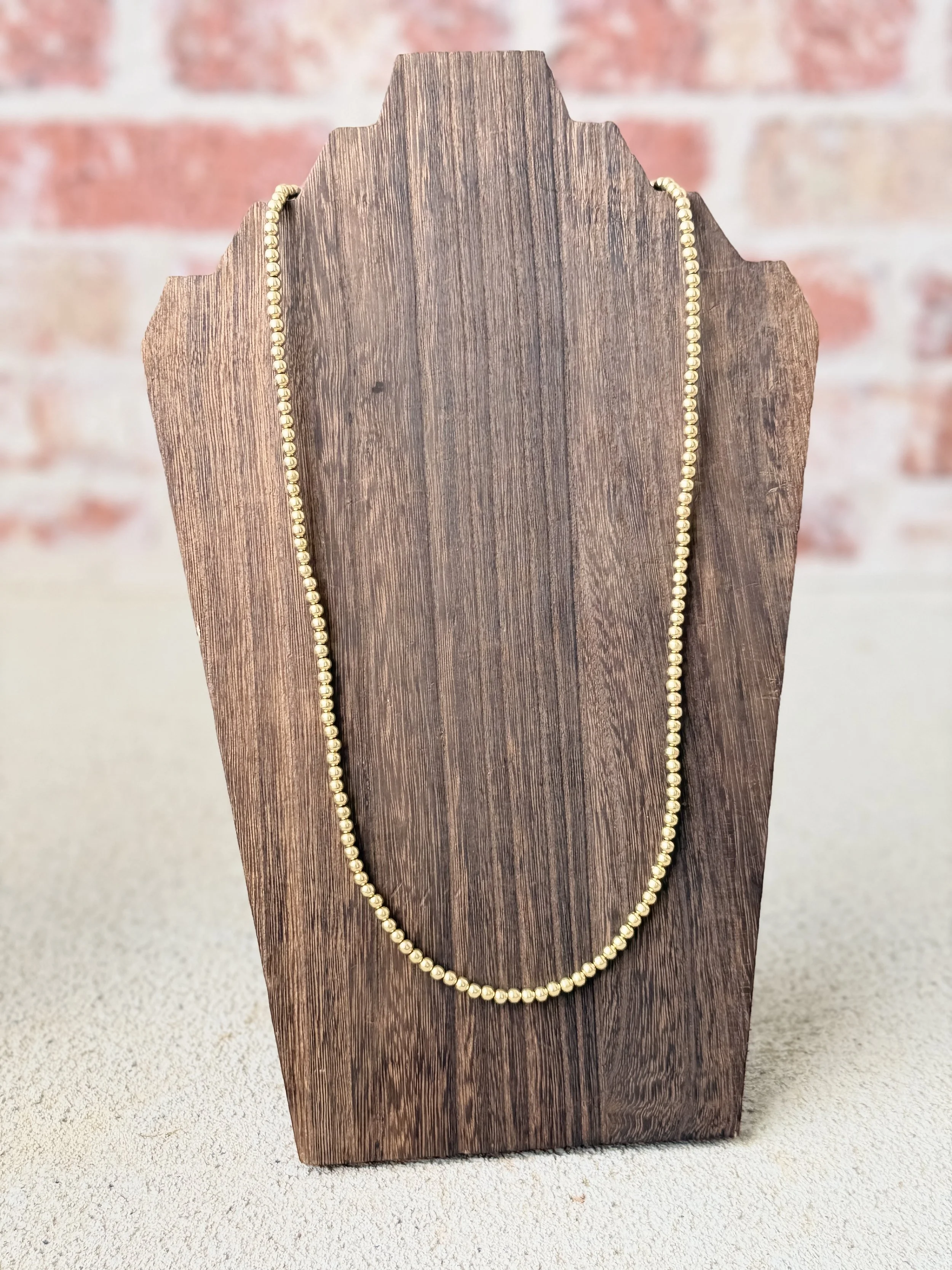 14k Gold Pearl Necklace 24"