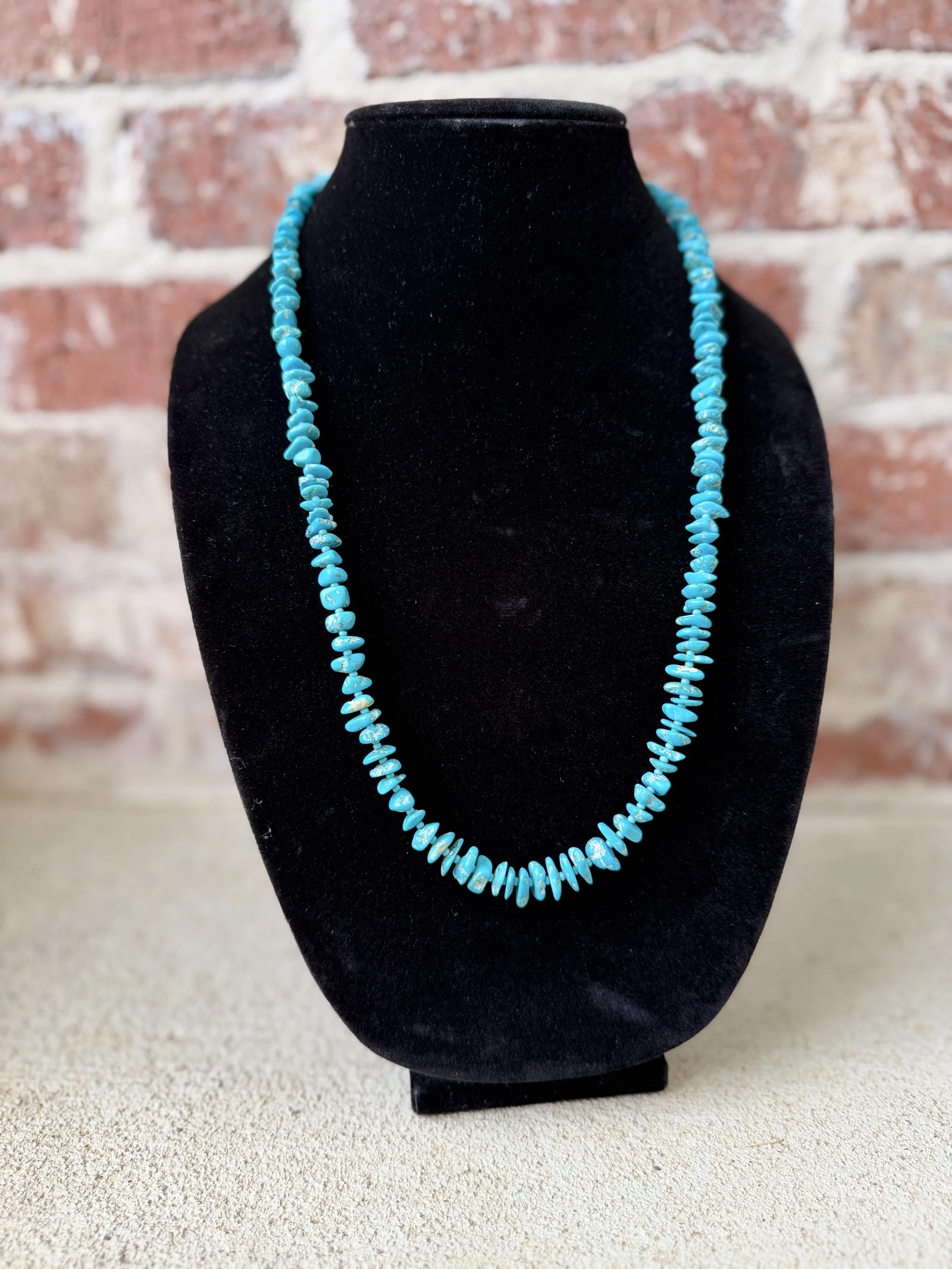 Turquoise Nugget  Necklace 26"