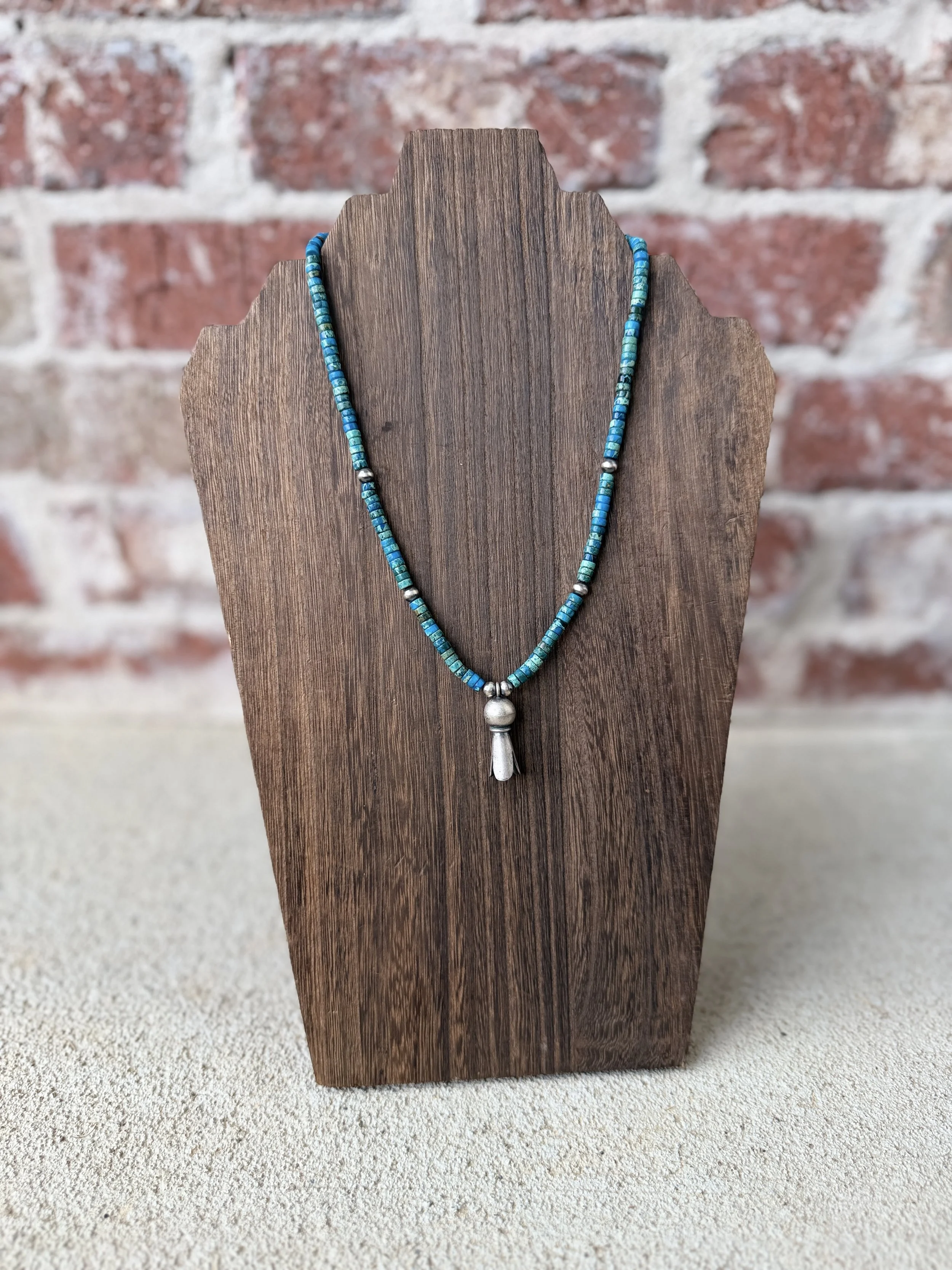Dark Blue Heishi w/ Blossom