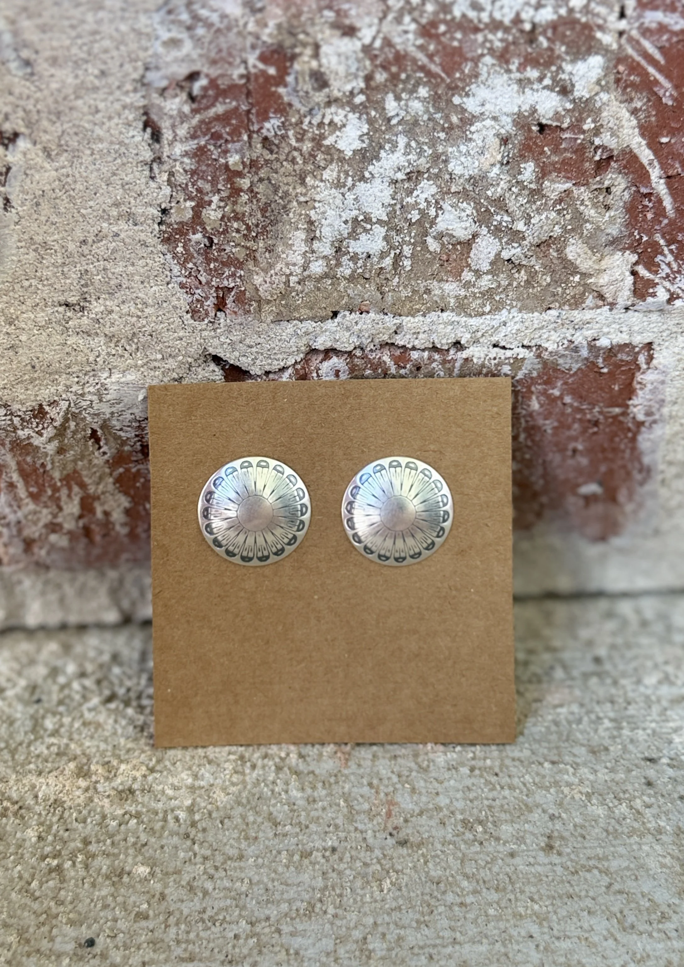 Sterling Silver Flower Concho Earrings