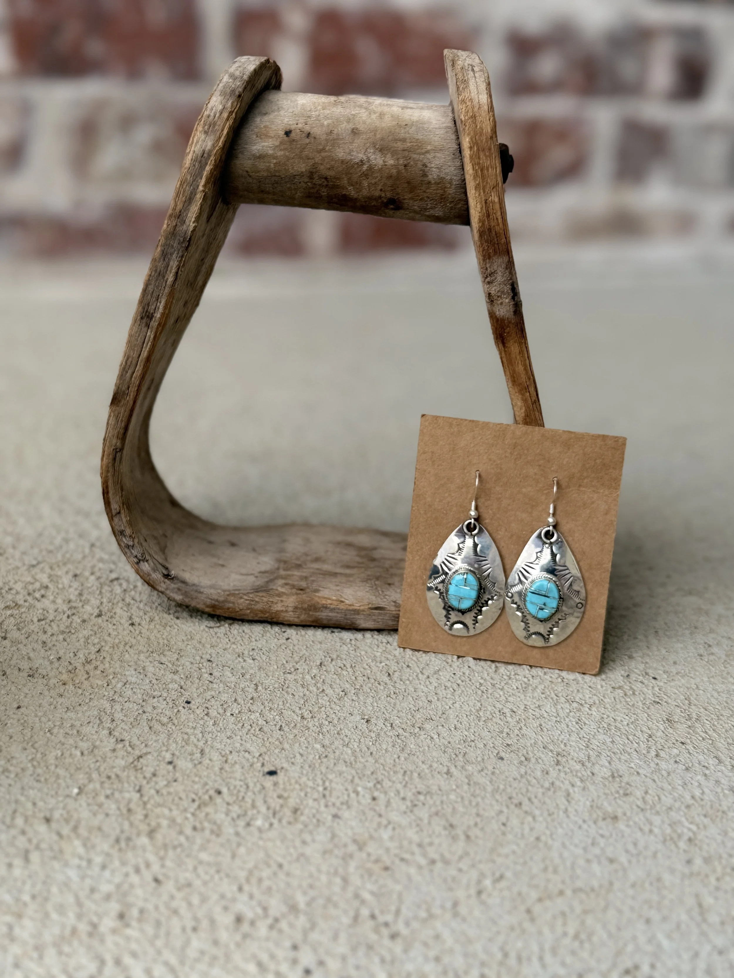 Inlay Teardrop Earrings