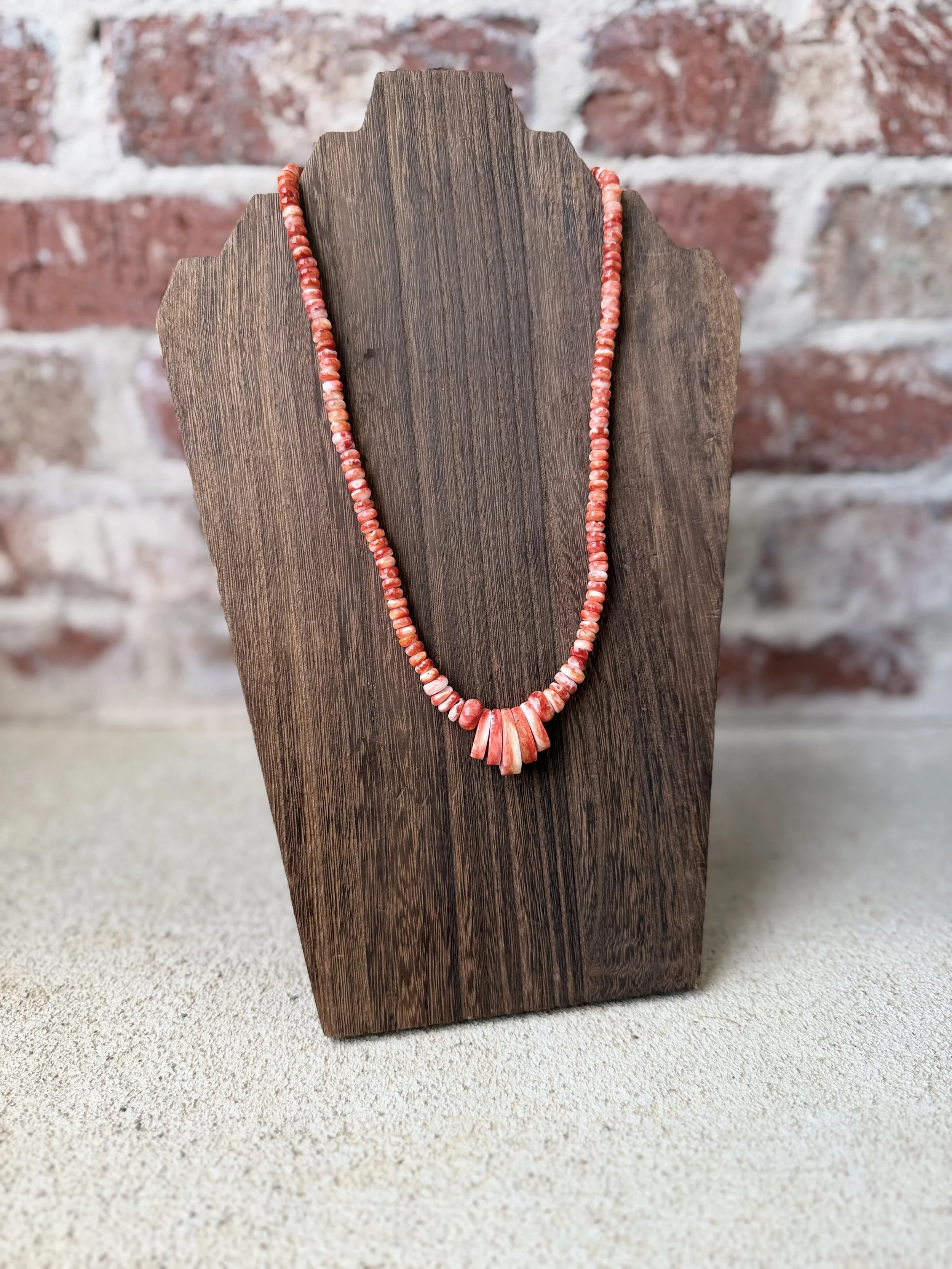 17” W/ 3" extender Dark Orange Spiny Necklace